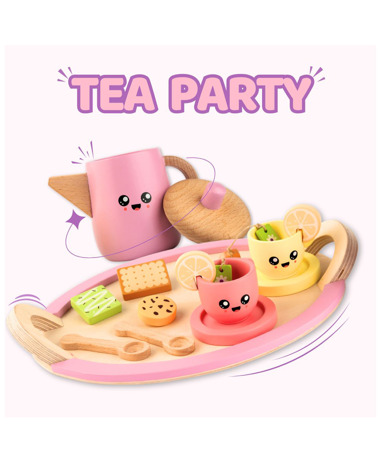 Cots and Cuddles Wooden Tea Party Set for Kids