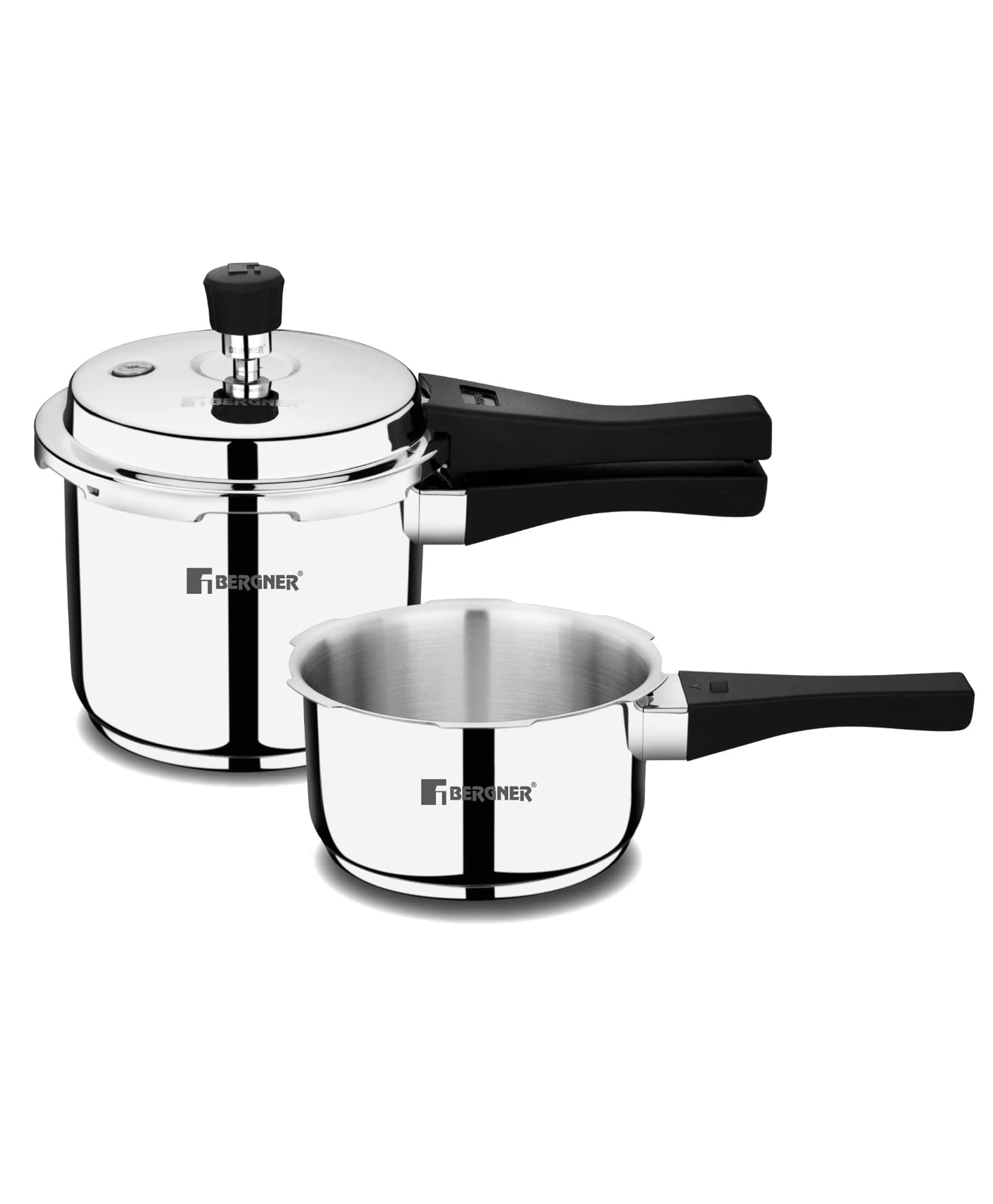 Bergner Sorrento Stainless Steel Outer Lid Pressure Cooker Combo, 2 Litres & 3 Litres-picture-10