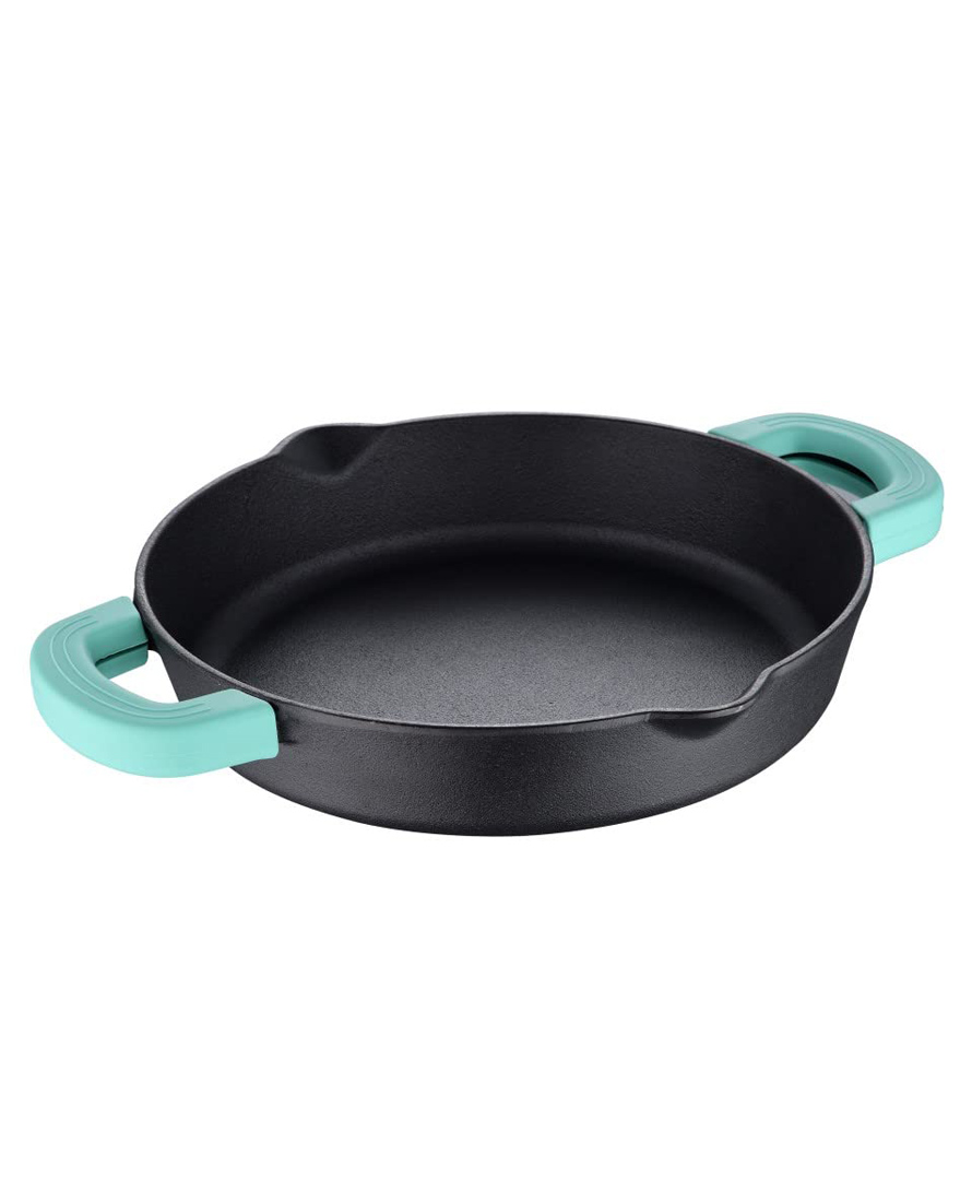 Bergner Elements Pre-Seasoned Cast Iron Baking Pan, 24cm, Induction Compatible, Teal Blue-image-48