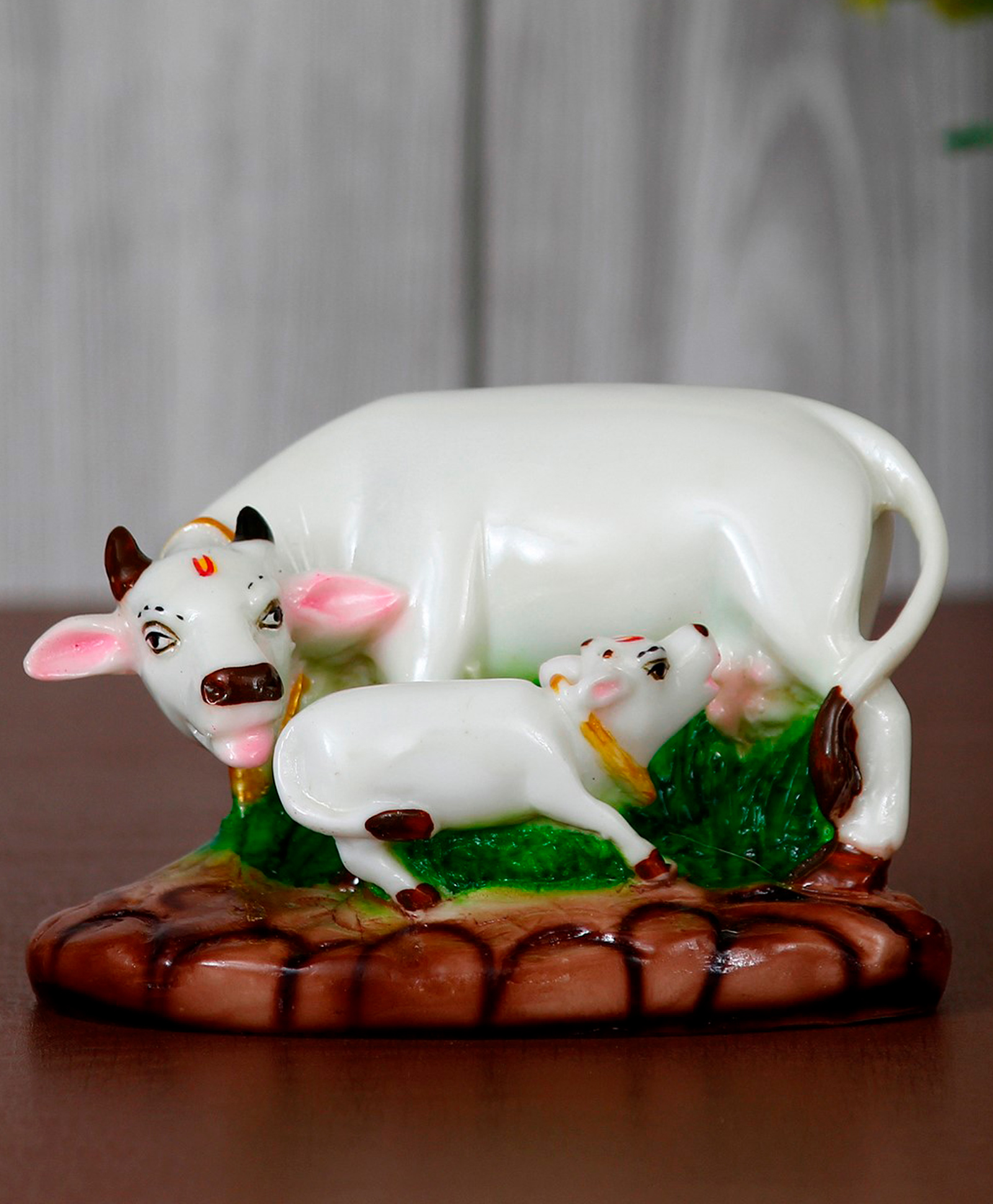 eCraftIndia Polyresin Colorful Cow and Calf Statue-picture-21
