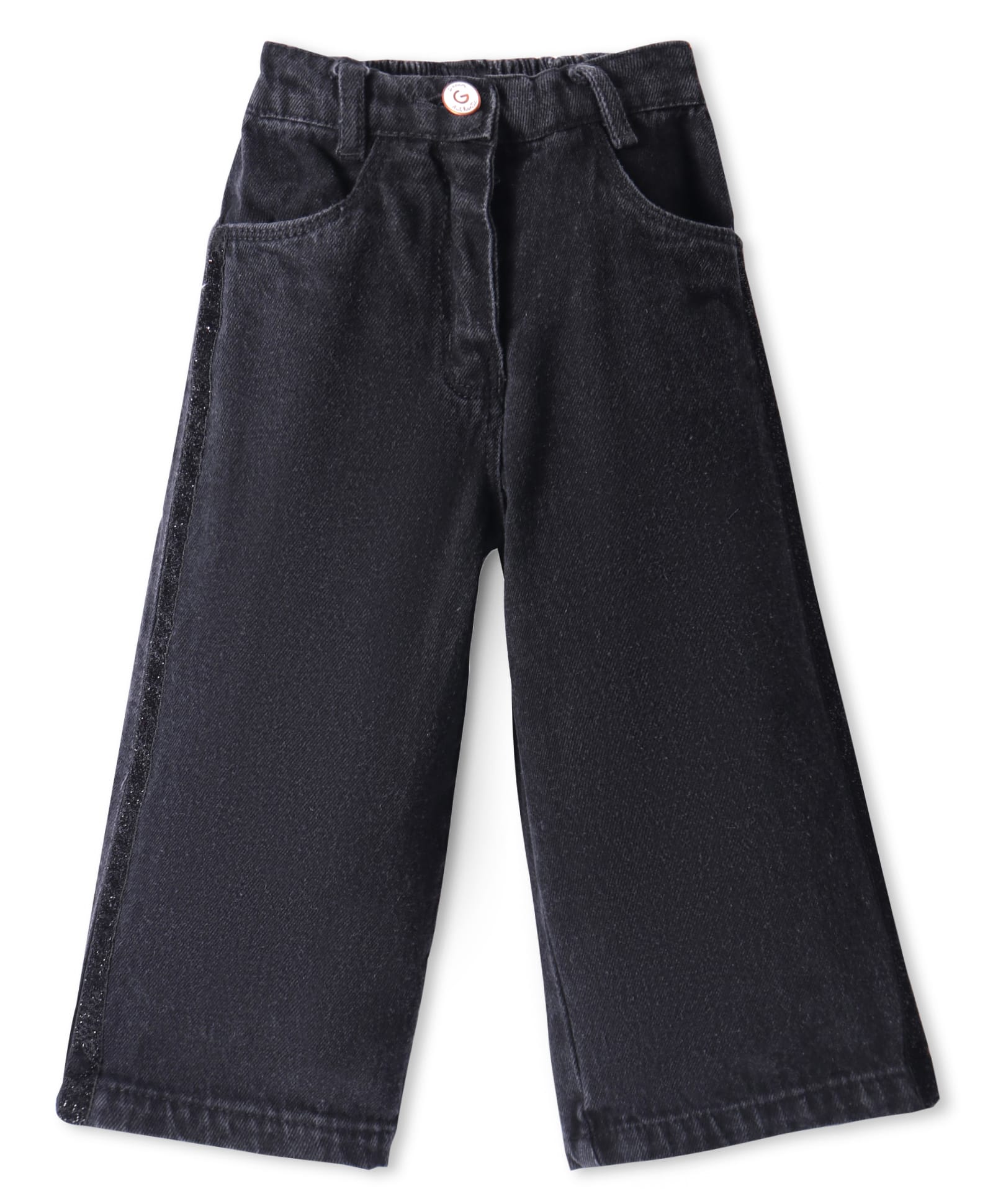 Little Kangaroos Woven Full Length Solid Denim Jeans - Black-picture-26