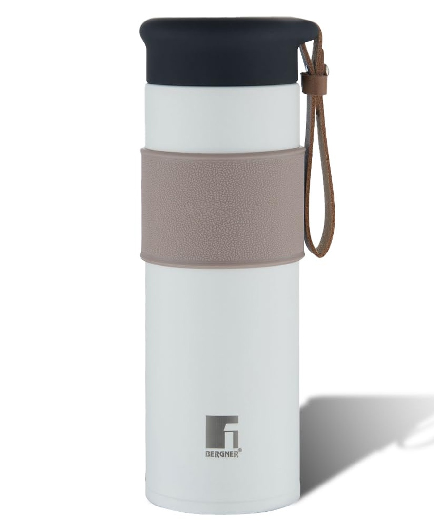 Bergner Walking Thermosteel Hot & Cold Bottle, 450 ml, White-image-31