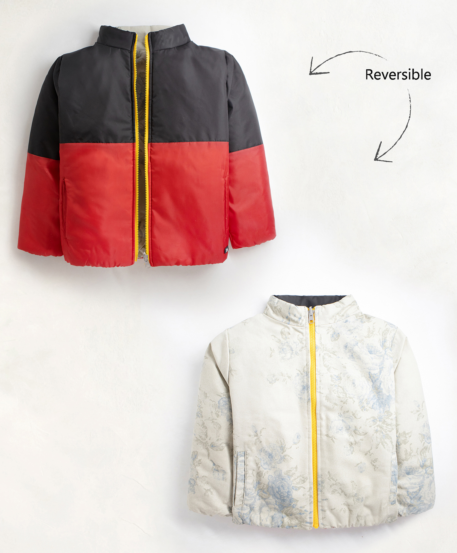 Cherry Crumble By Nitt Hyman Full Doctor Sleeves Cut & Sew Reversible Jacket - Multi Colour-image-21