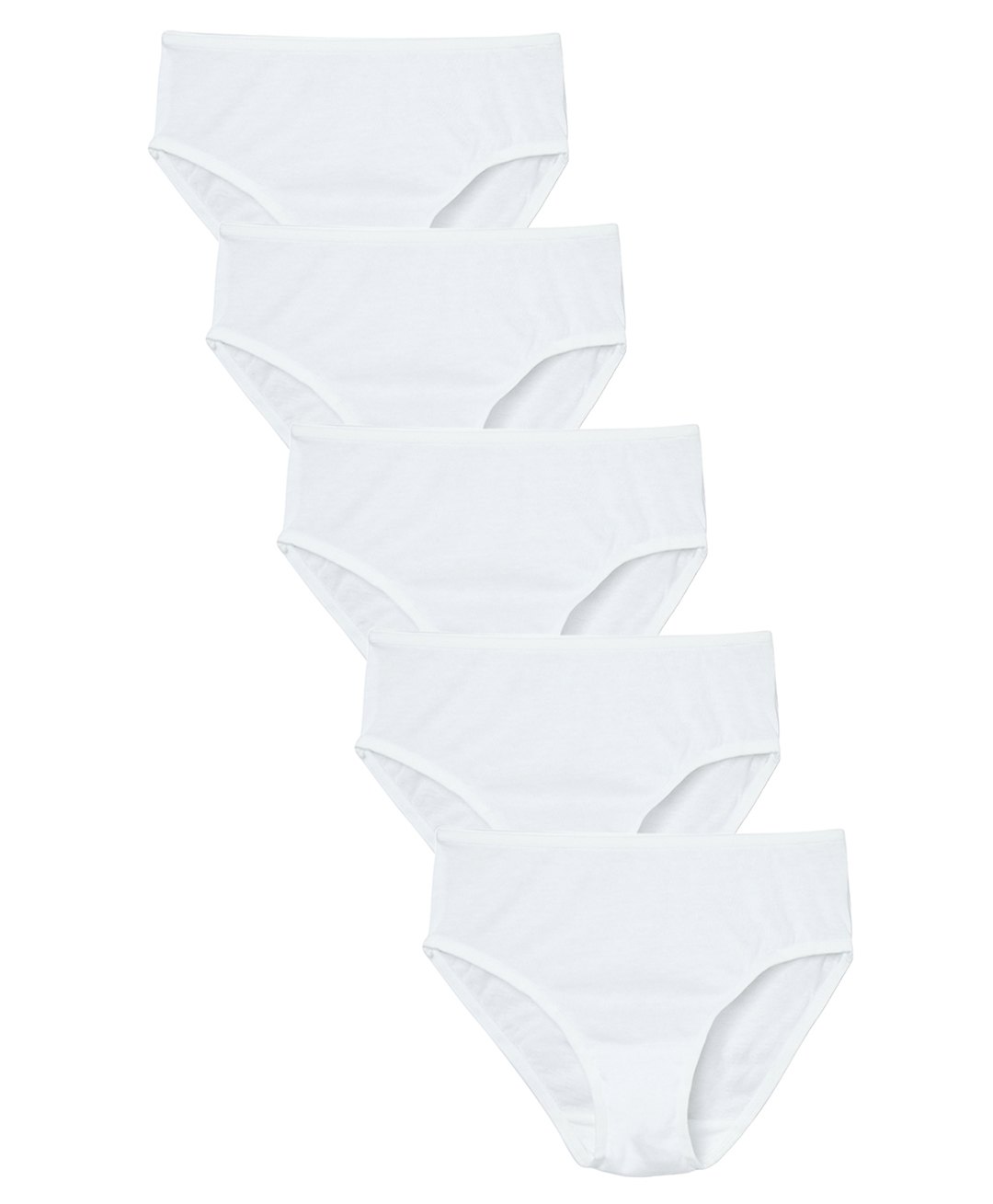 Charm n Cherish 100% Cotton Pack Of 5 Solid Panties - White-picture-11