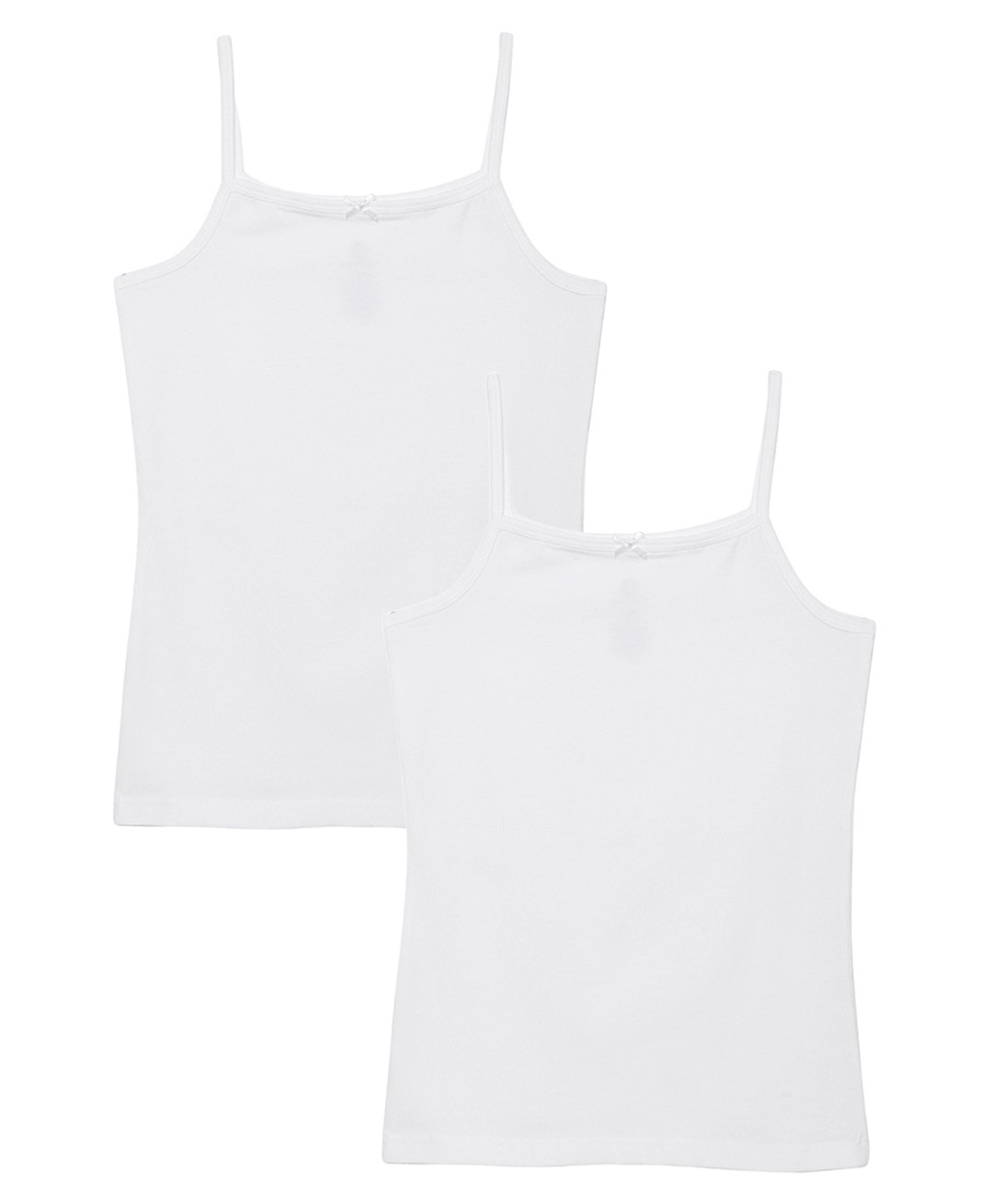 Charm n Cherish 100% Cotton Pack Of 2 Sleeveless Solid Camisoles - White-image-18