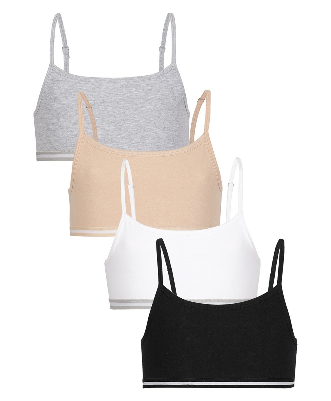Charm n Cherish 100% Cotton Pack Of 4 Solid TrainingBras - Multi Colour-image-23