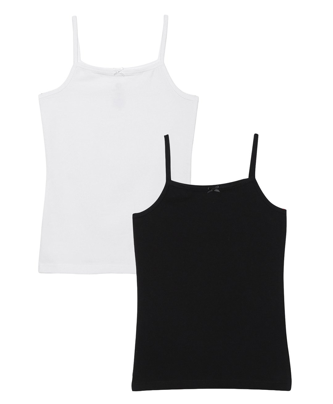 Charm n Cherish 100% Cotton Pack Of 2 Sleeveless Solid Camisoles - White & Black-picture-10