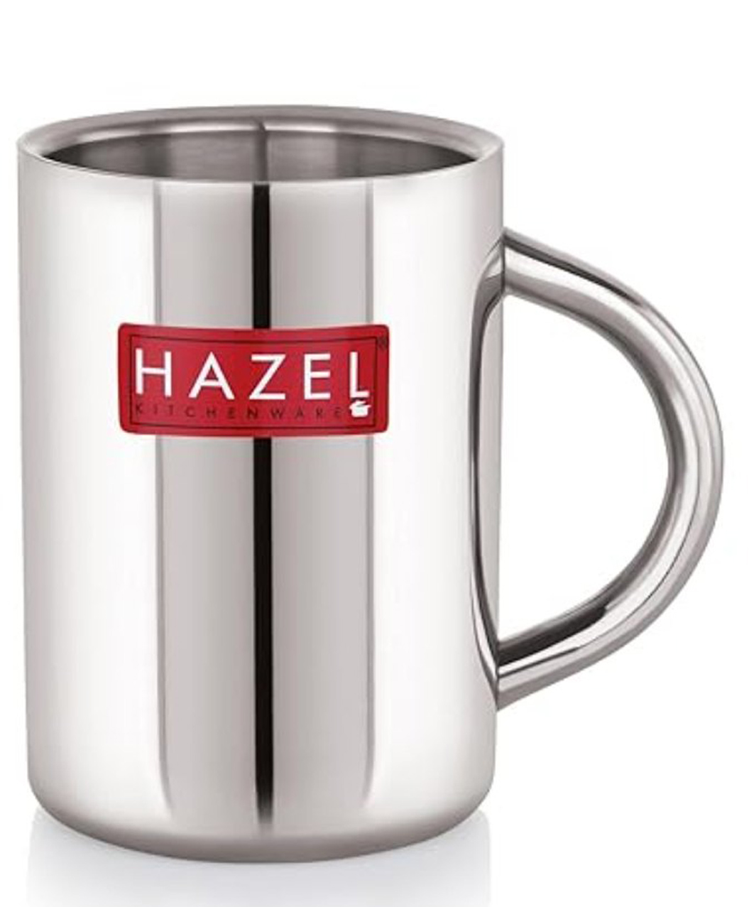 HAZEL Stainless Steel Double Wall Tea coffee Milk Serving Jug Mug with Handle Spill Proof Pouring, 420 ml-image-5