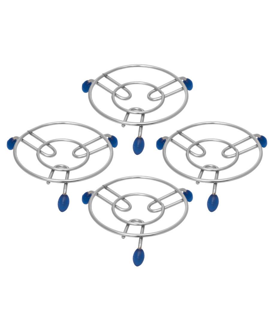 HAZEL Heat-Resistant Hot Pot Stand with Silicone Grip | Non-Slip Trivet for Kitchen & Dining Table | Diameter 17.5 cm, Set of 4-image-6