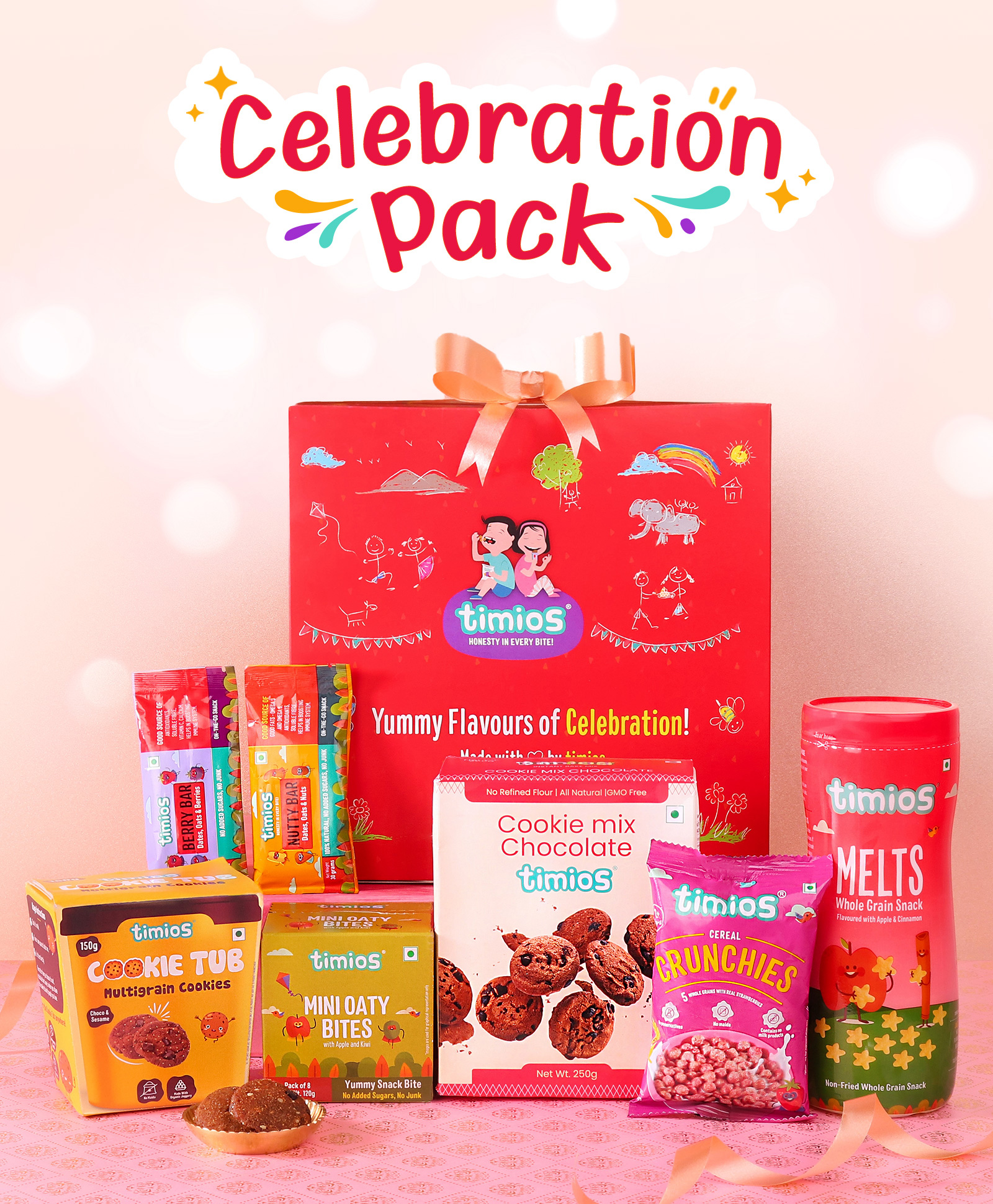 Timios Chocolate Cookie Mix, Nutty Bar, Berry Bar, Apple & Cinnamon Melts, Cookie Tub,  Mini Oaty Bites, Crunchies - 660 g-image-32