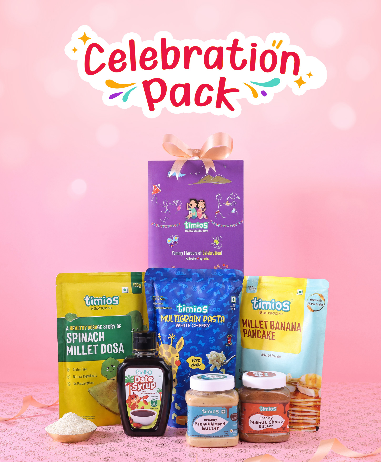 Timios Date Syrup, Choco Peanut Butter, Almond Peanut Butter, Spinach Dosa, Banana Pancake & Multigrain Pasta - 1145 g-image-33