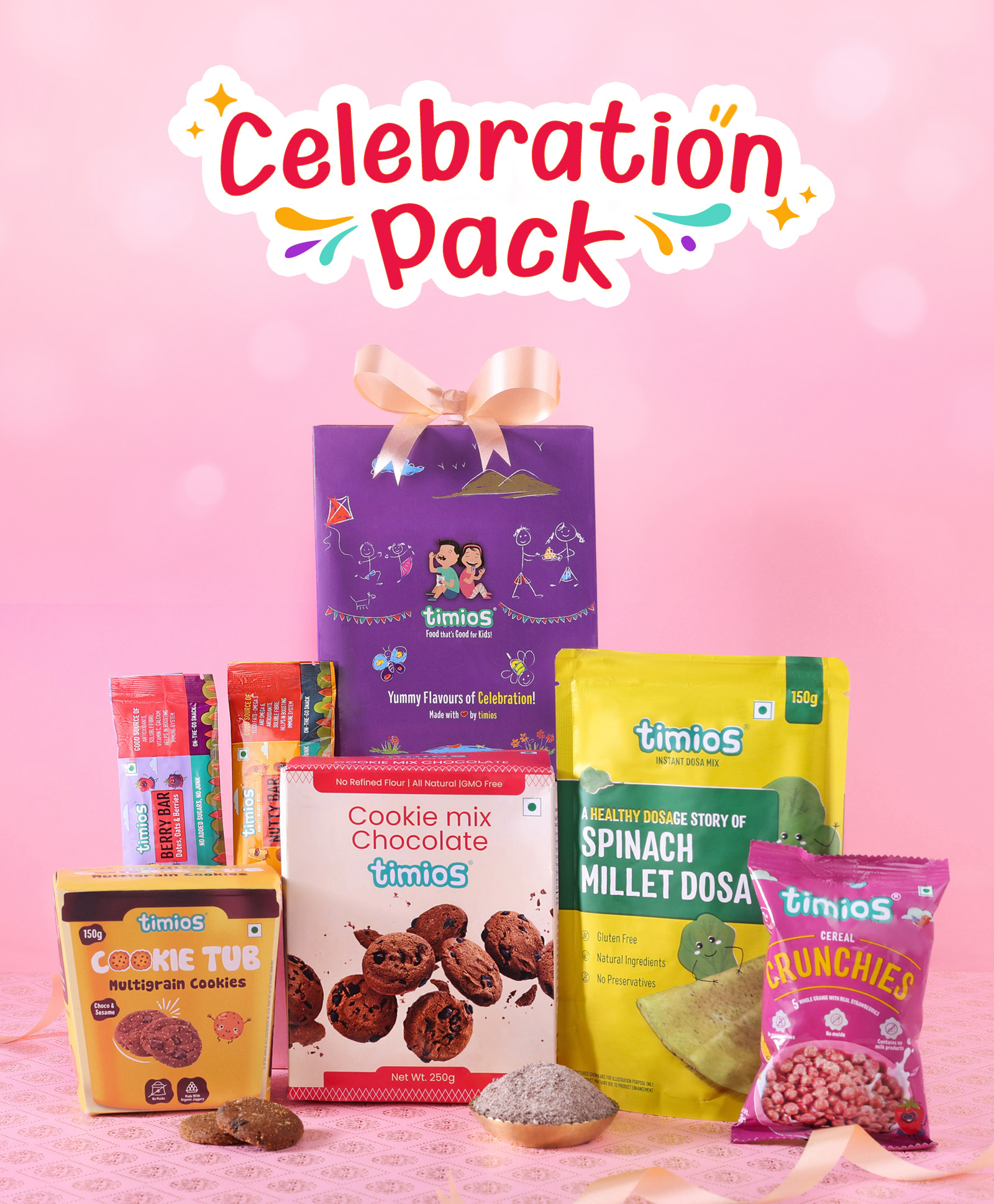 timios Nutty Bar, Berry Bar, Chocolate Cookie Mix, Spinach Dosa Mix, Cookie Tub, Crunchies - 560 g-image-37