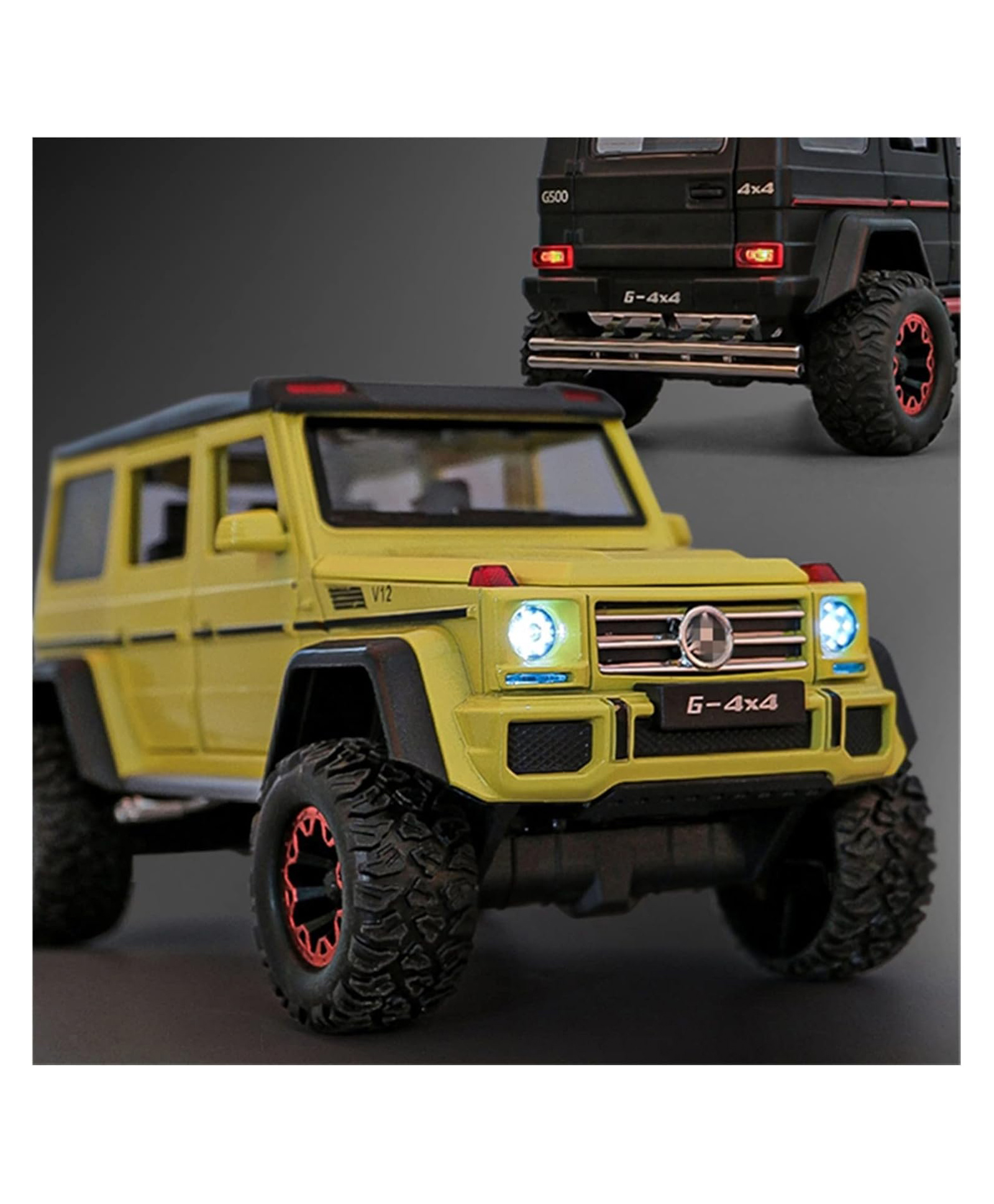 Sanjary Meredes 4x4 V12 Off-Road Alloy Pull Back Model Car Model Toy Sound Light Pull Back Toy Color Design May Vary-image-25
