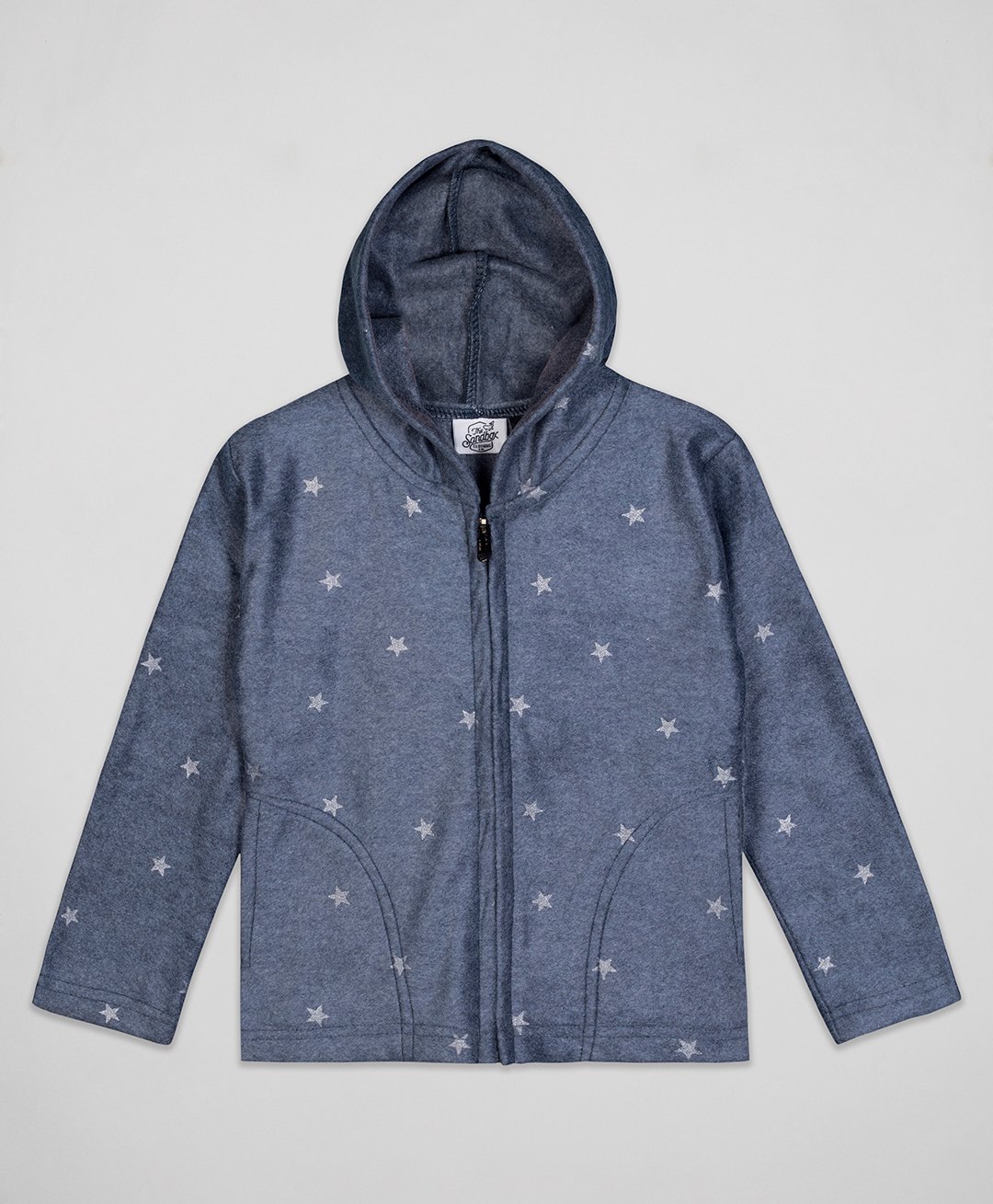 The Sandbox Clothing Co Full Sleeves Stars Printed ZipperSweatshirt - Navy Blue-picture-28