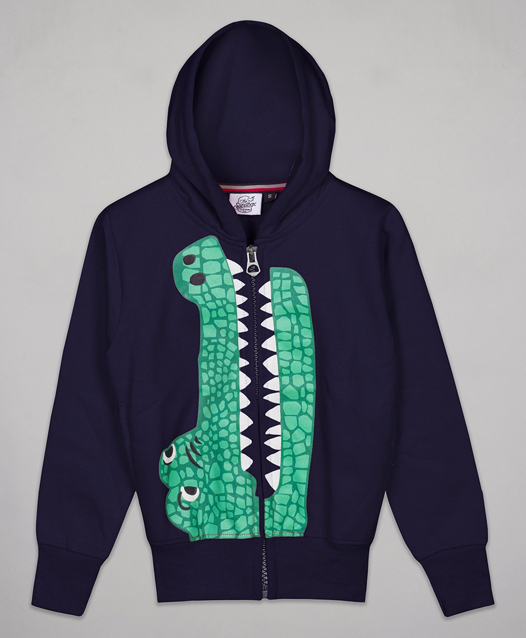 The Sandbox Clothing Co Full Sleeves Crocodile Printed Zipper Sweatshirt - Navy Blue-image-8