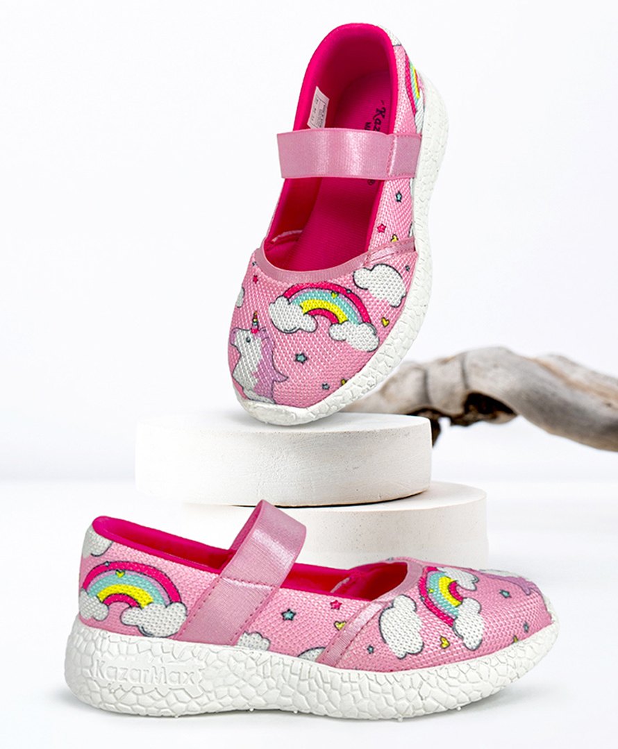 KazarMax Unicorn & Rainbow Designed Ballerinas - Pink-image-5