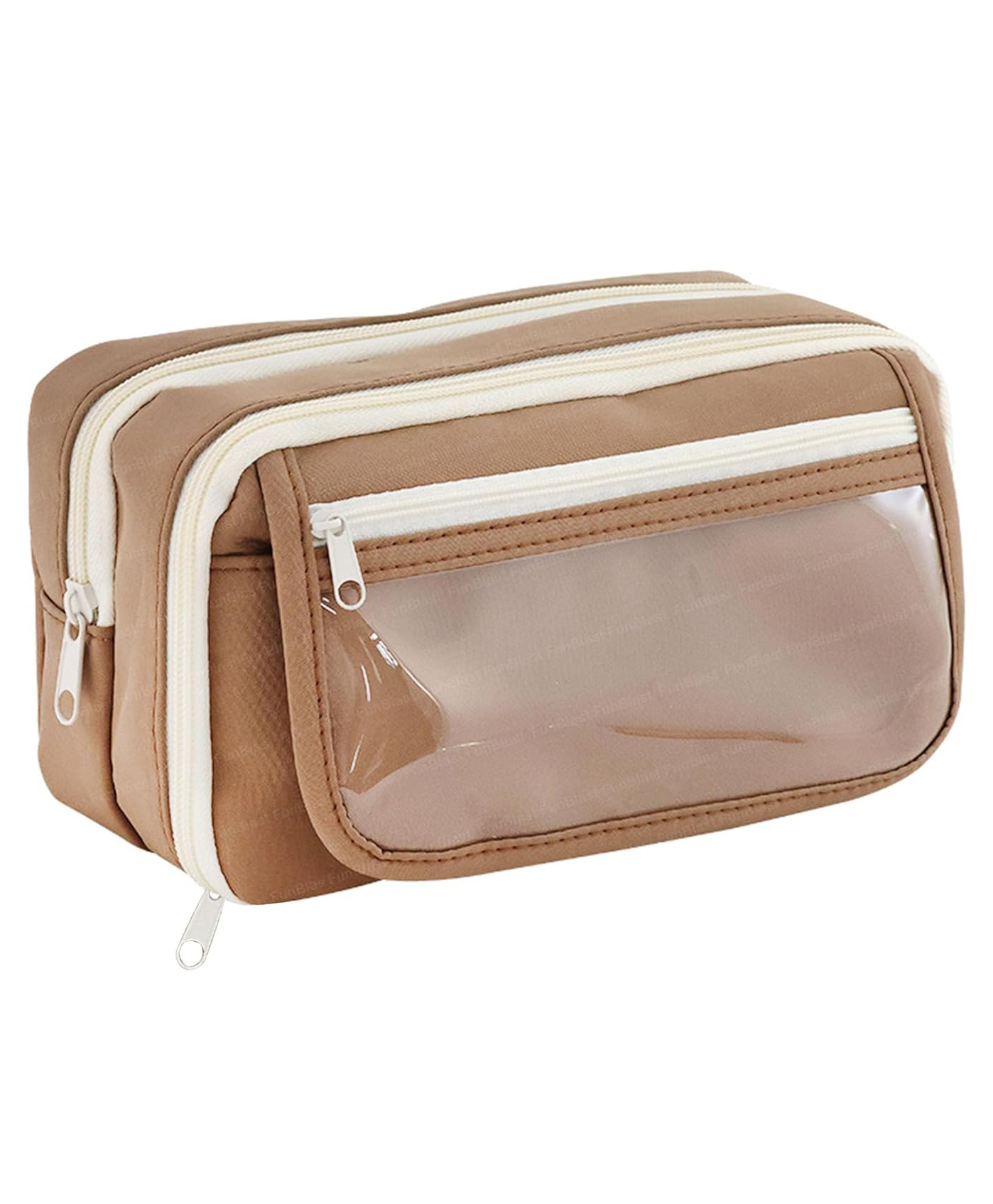 Bunie Multiple Compartment Aesthetic Pouch for Kids & Adults - Pack of 1 - Brown-picture-20