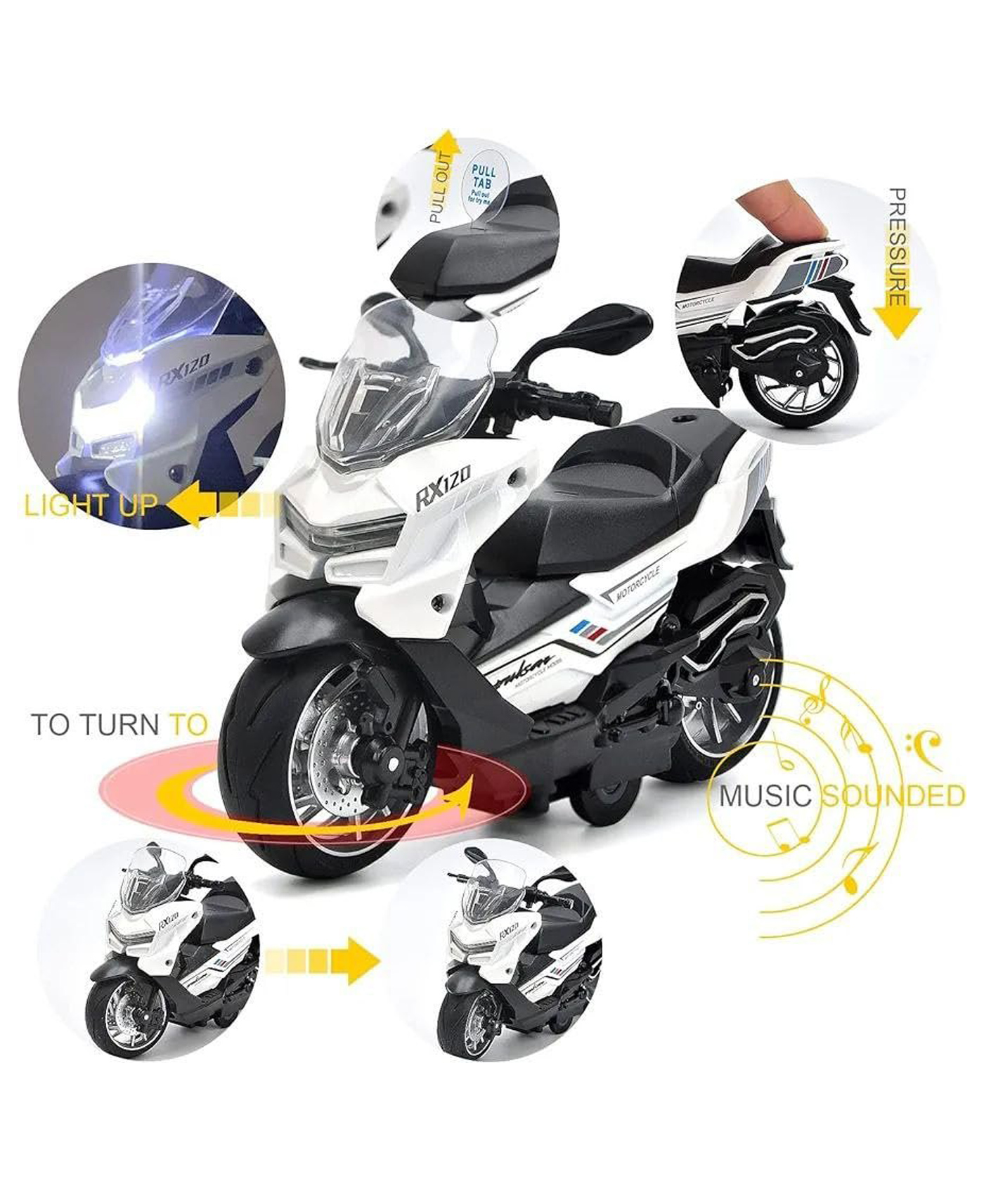 Azhari Diecast Motorcycle Superbike with Lights and Sound toy for Kids Color May Vary-image-24