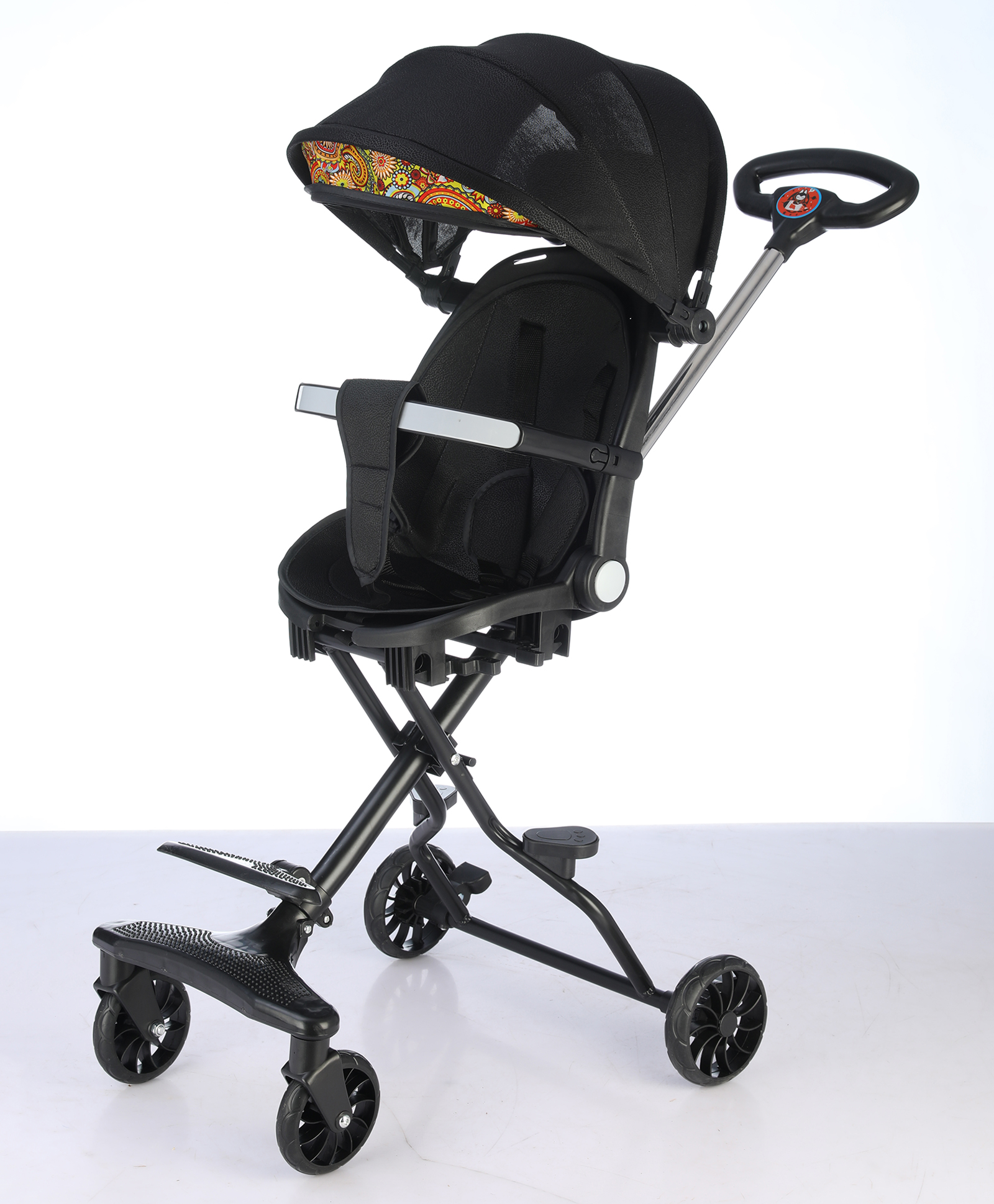 fab n funky 360° Rotation & Ergonomic Design Jogging Stroller Cum Pram with Adjustable Backrest - White-picture-26