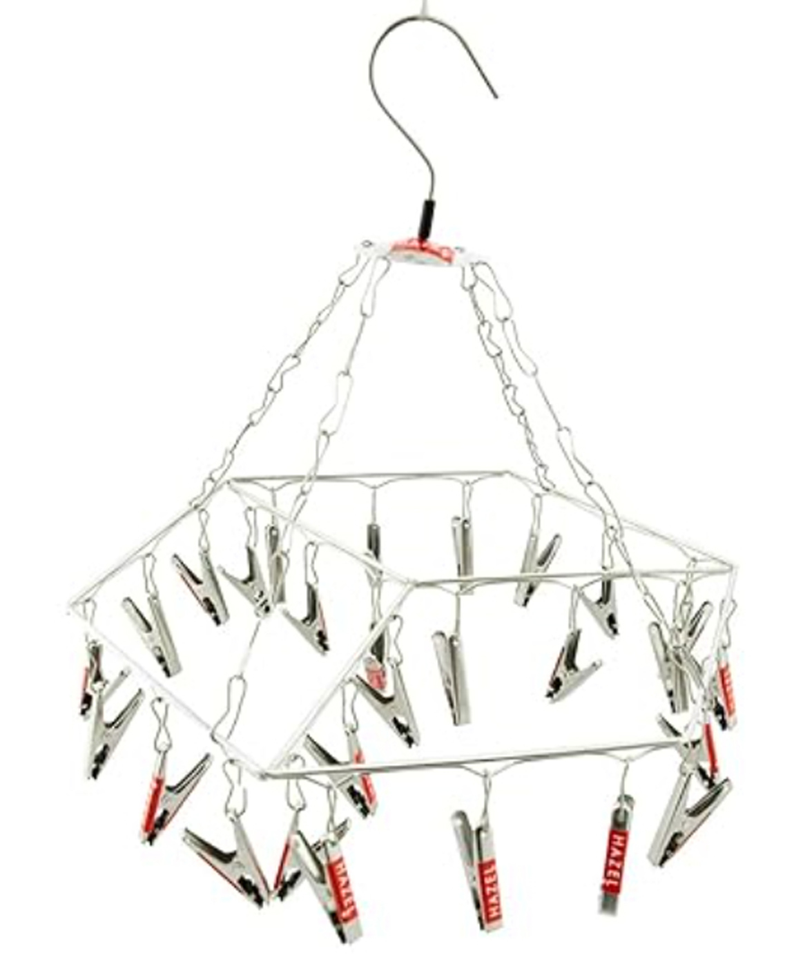 HAZEL Stainless Steel Hexagonal Kids Cloths Hanger with 24 Clips, Silver-picture-21