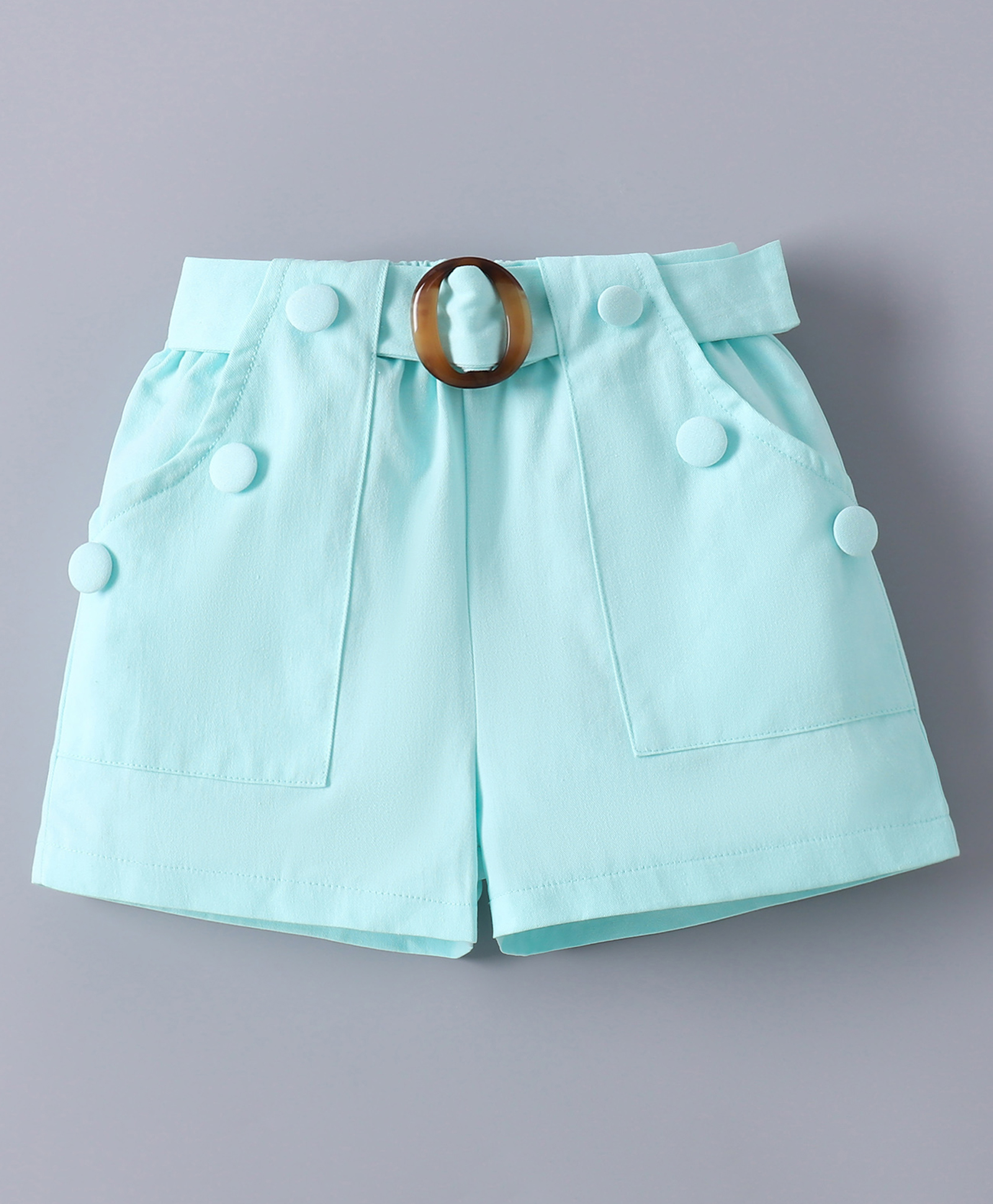 Mark & Mia Solid Colour Shorts With Applique - Mint-picture-21