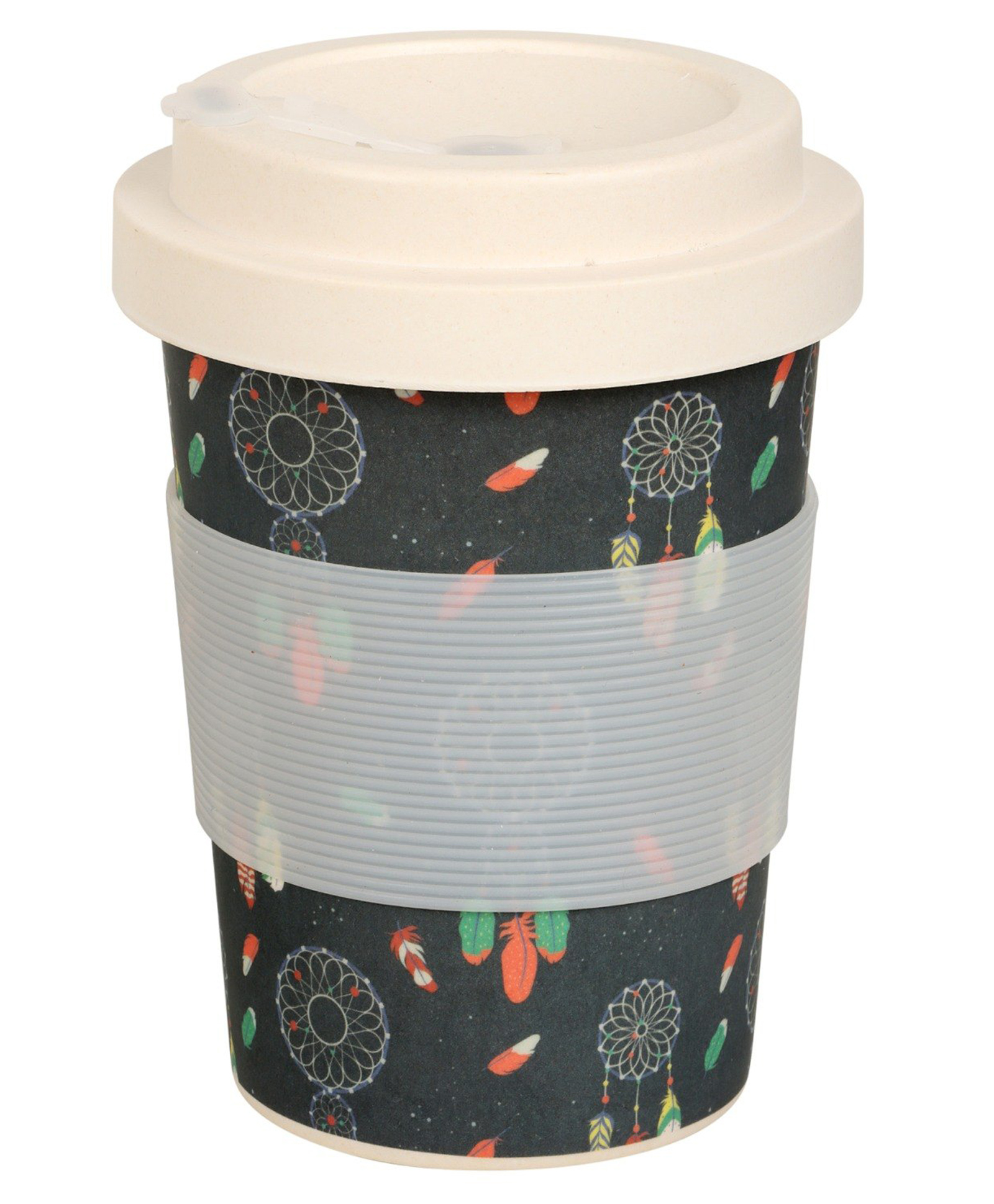 Earthism Eco-Friendly Bamboo Fibre Travel Reusable Coffee Mug with lid 350 ml (Dreamcatcher)-image-47