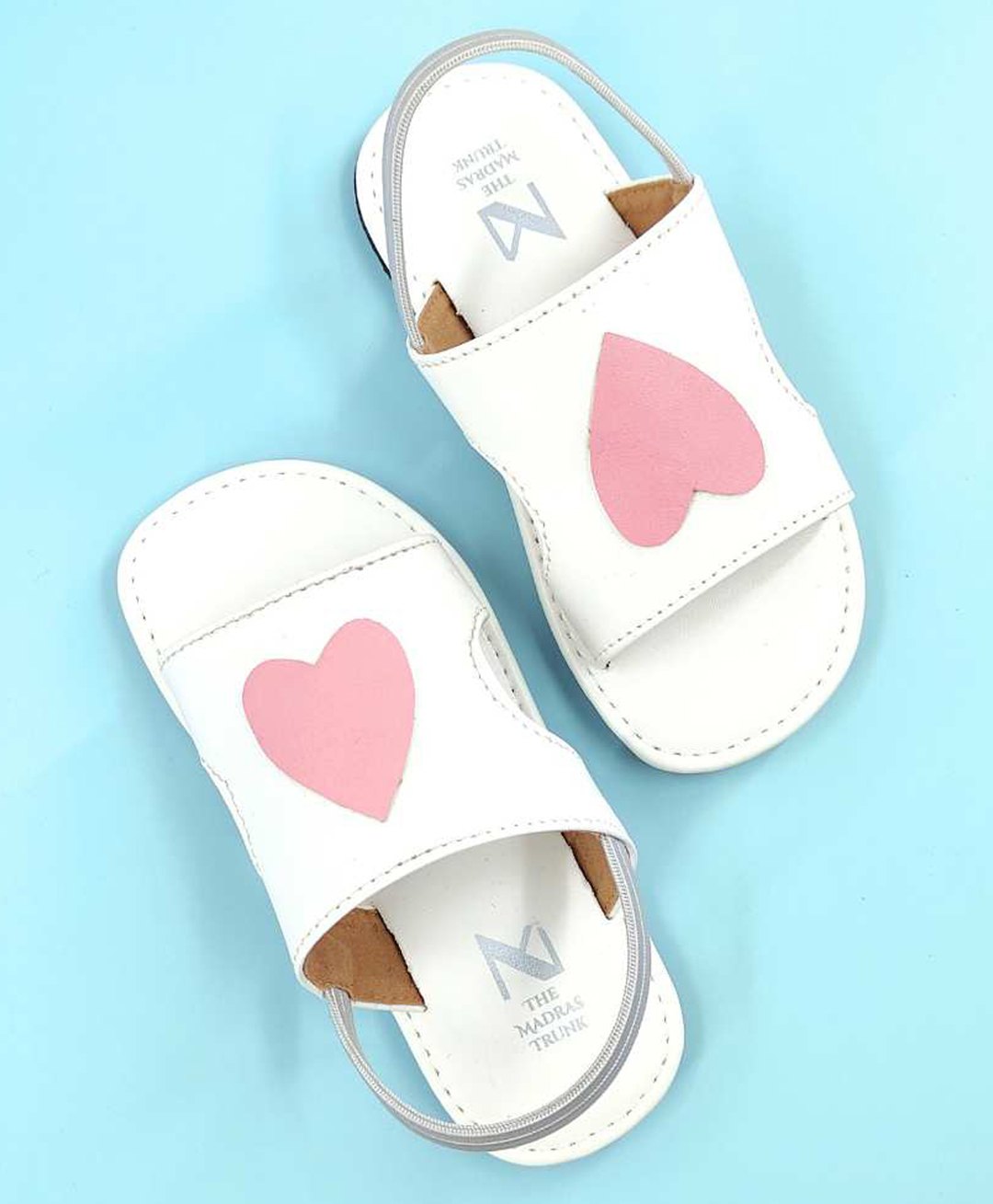 The Madras Trunk Heart Designed Sandals - White-picture-13