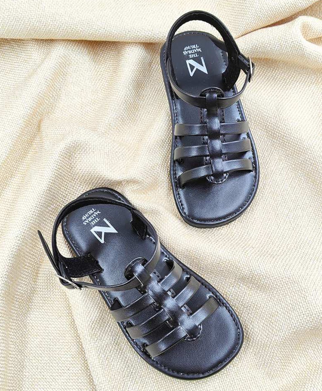The Madras Trunk Glossy Finished Sandals - Black-picture-19