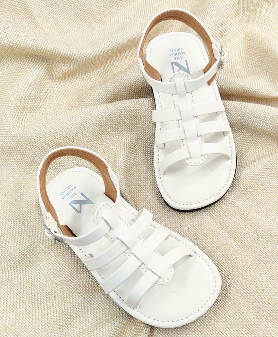 The Madras Trunk Glossy Finished  Sandals - White-picture-12