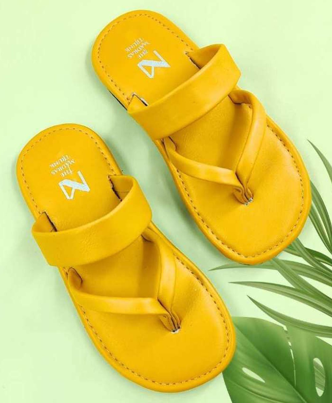 The Madras Trunk Strap Detailed Flip Flops - Yellow-picture-20