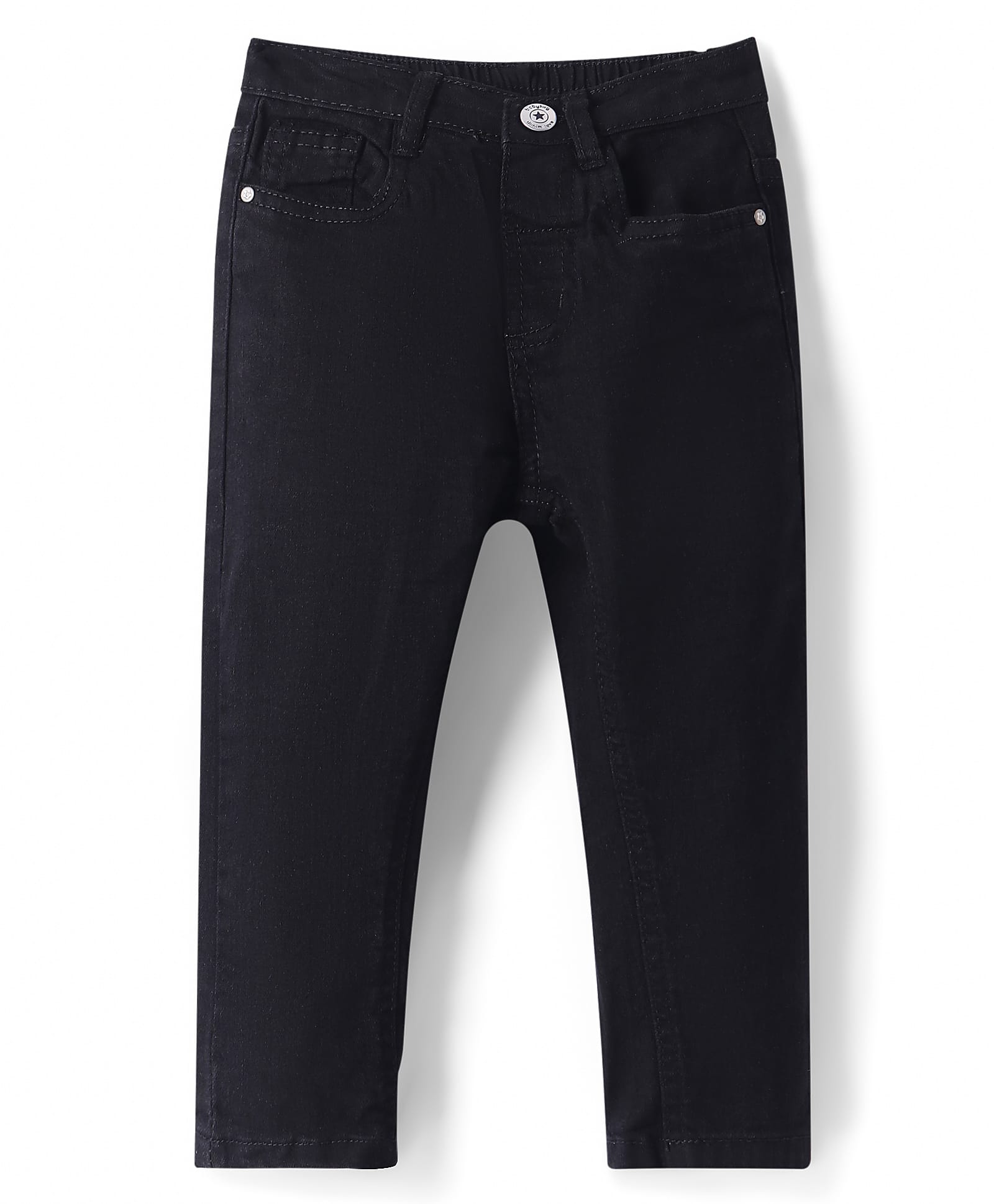 Babyhug Full Length Washed Denim Stretch Jeans- Black-picture-22