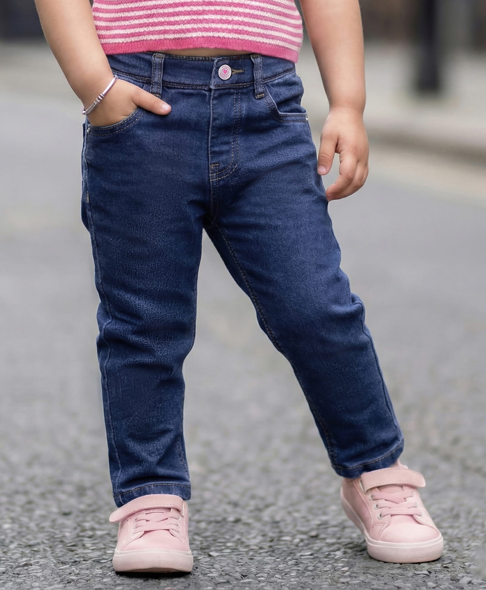 Babyhug Full Length Washed Denim Jeans with Stretch - Blue-picture-10