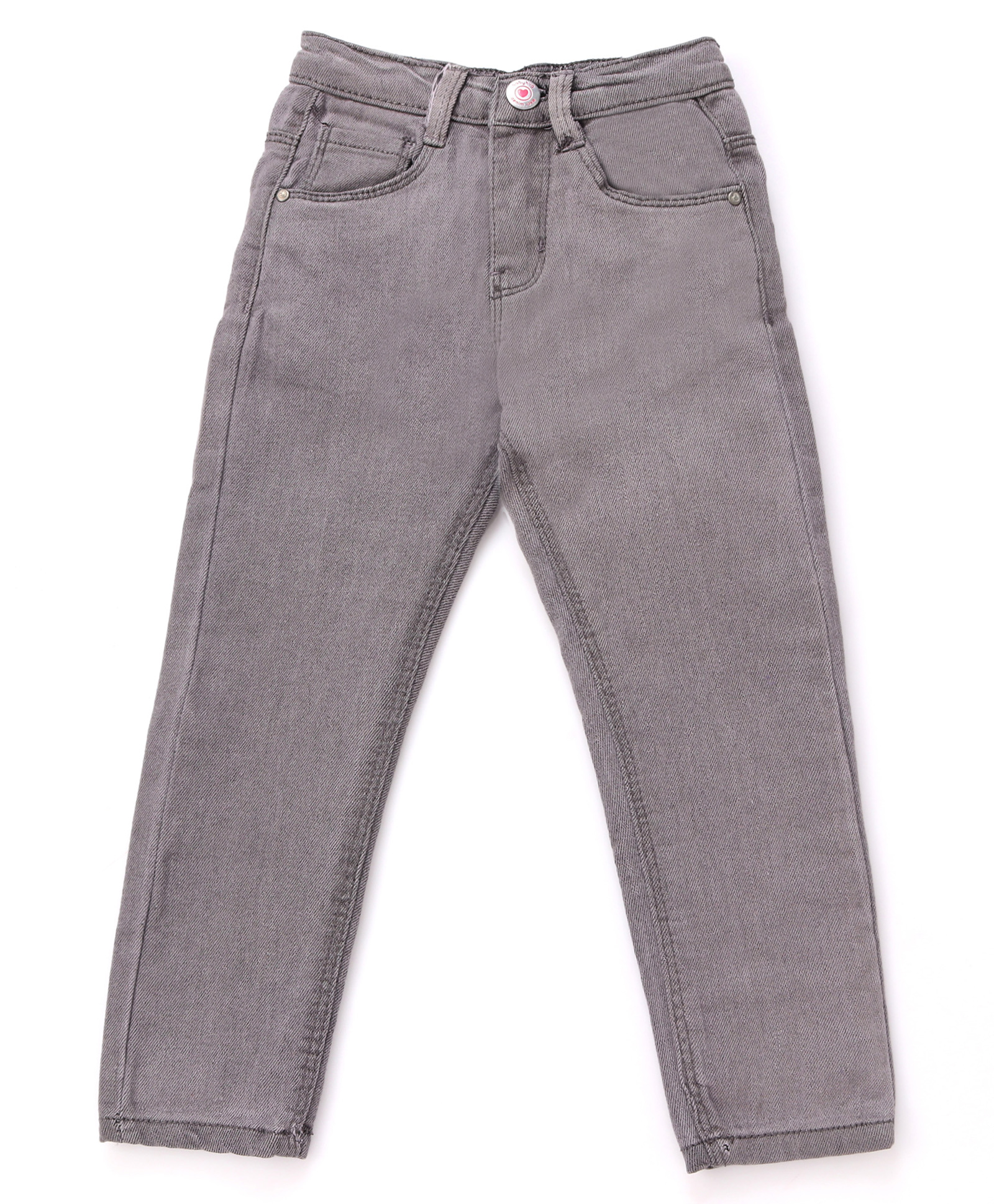 Babyhug Full Length Washed Denim Stretch Jeans - Grey-picture-13