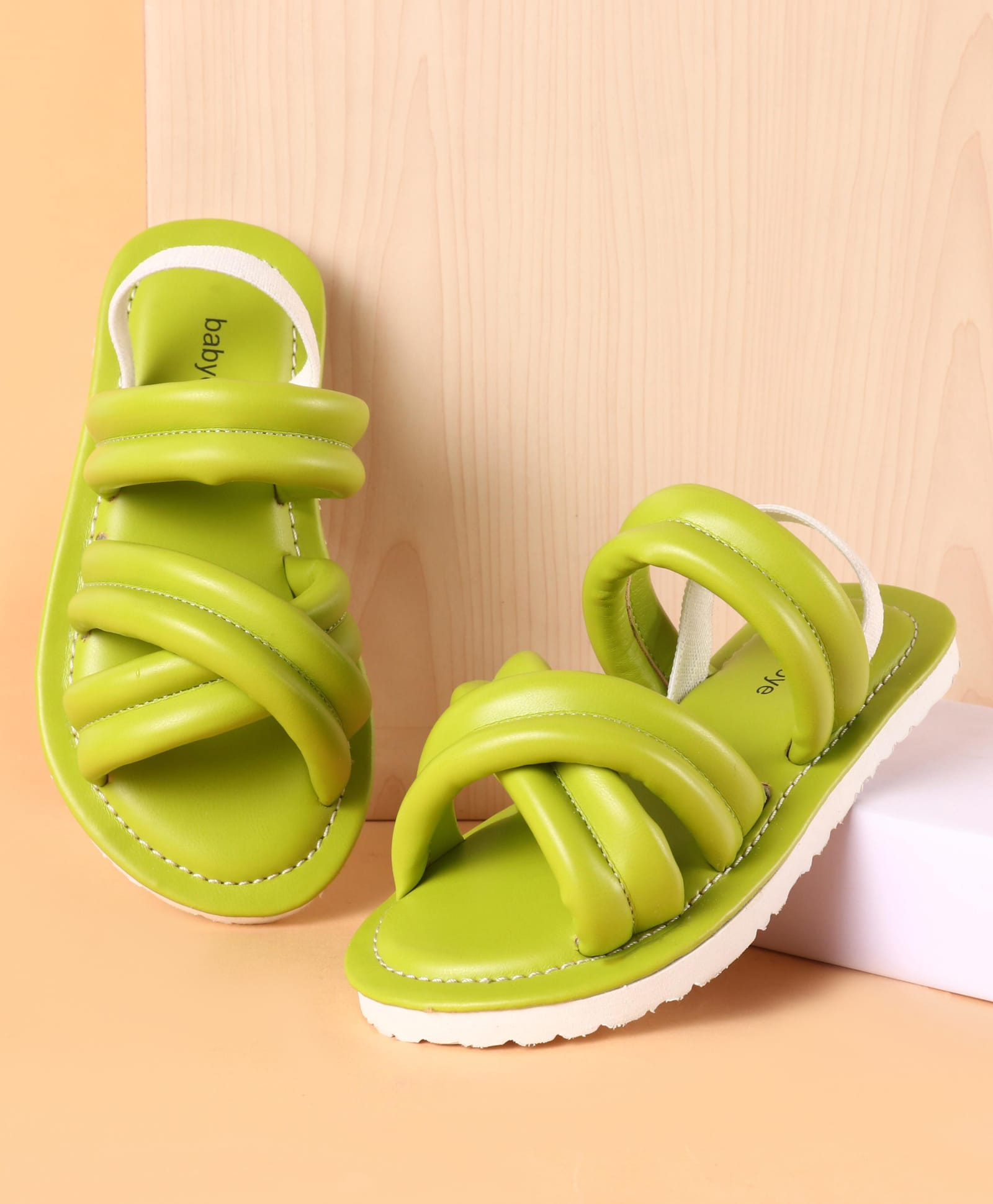 Babyoye Sandals with Back Strap Closure Solid Colour - Limereen-image-47