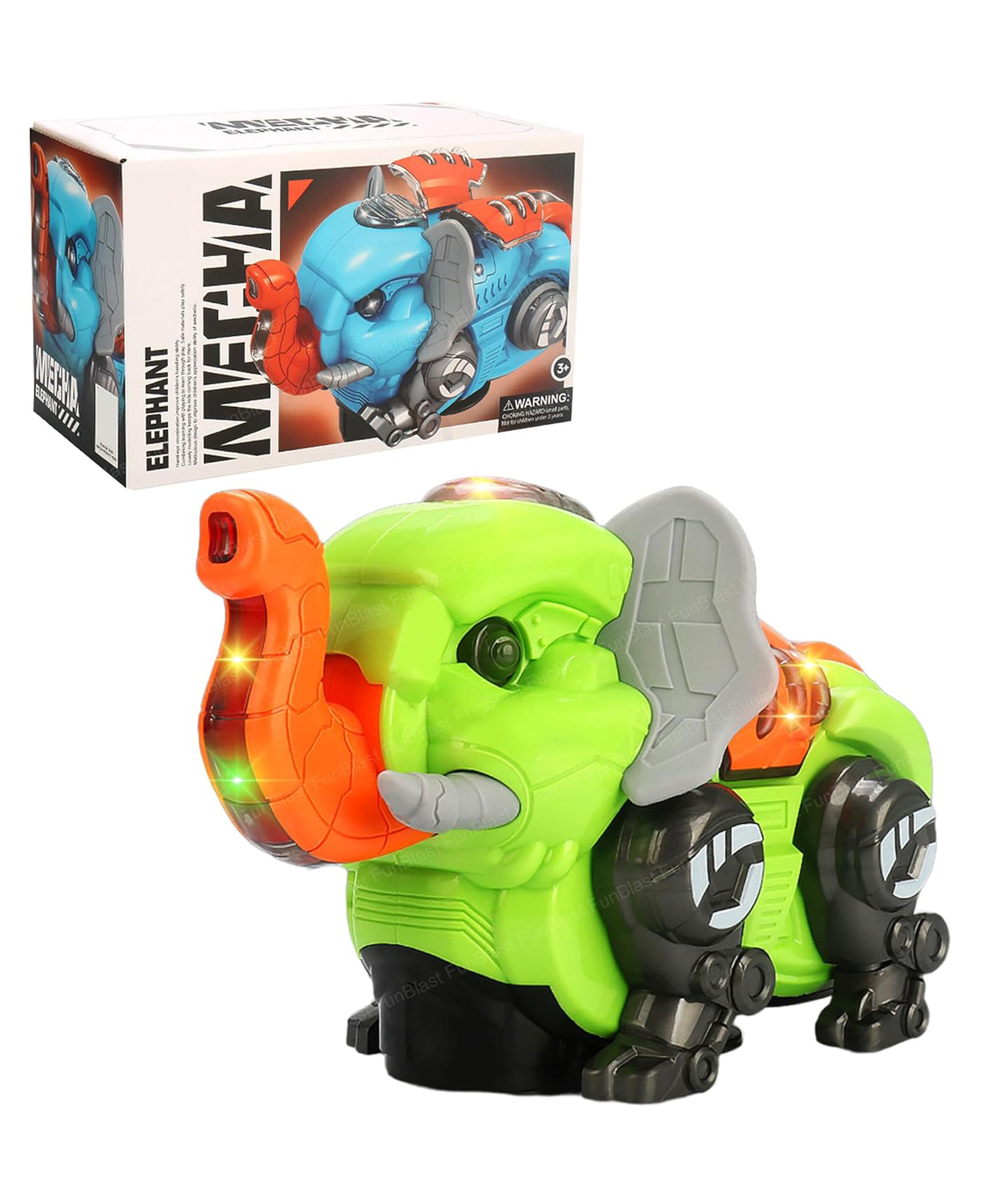 Bunie Mechanical Elephant Toy with Light Sound and Universal Wheel  1 Pc Random Color-image-30