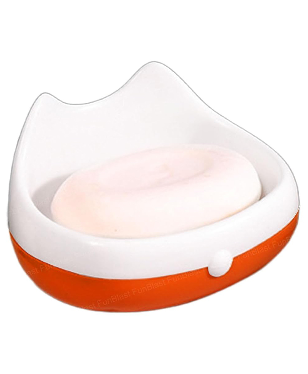 Funeiko Cute Design Soap Case with Wall Mounted Sticker White-picture-28