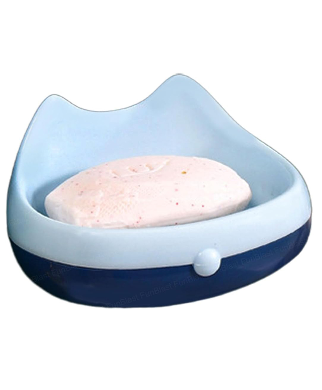 Funeiko Cute Design Soap Case with Wall Mounted Sticker Blue-picture-18