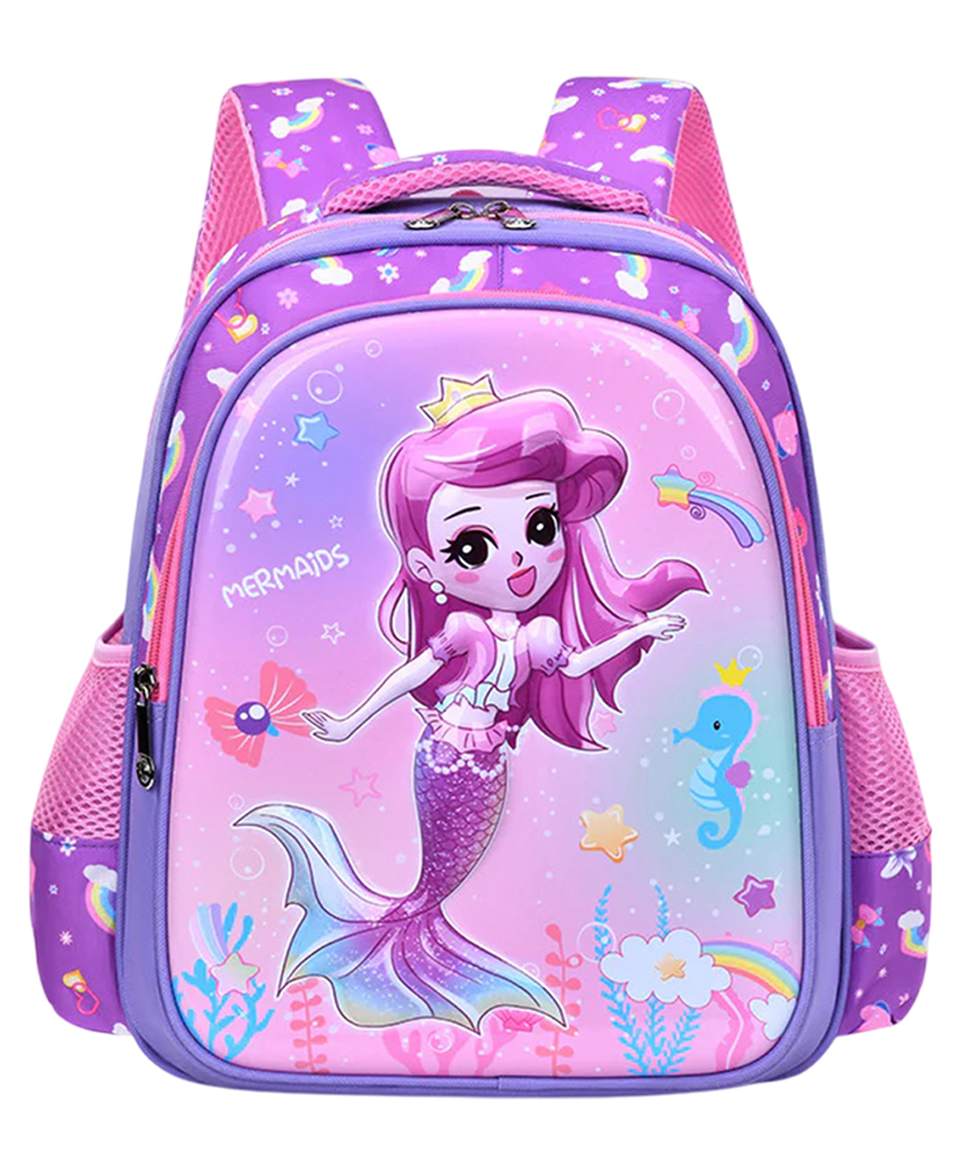 SYGA Kids, Lightweight Mermaid Cartoon School Backpack for Elementary School Student (Purple) - Height 15.7 inches-image-29