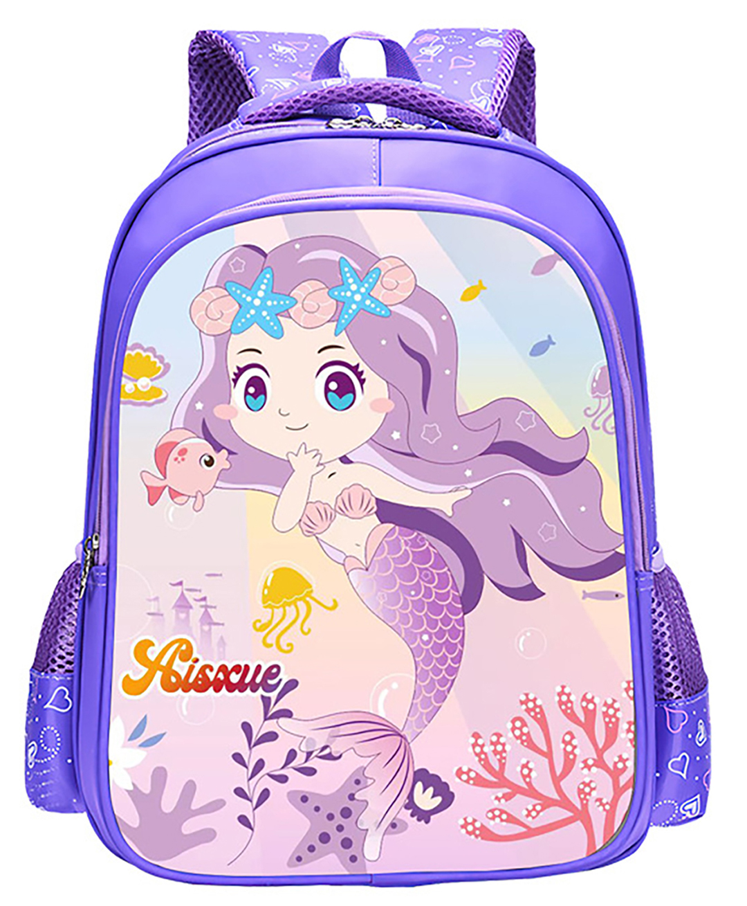 SYGA Kids Backpack,Cute Cartoon Design School Bag, Suitable for Elementary School Student (Purple Mermaid) Height 14.9 Inch-picture-20