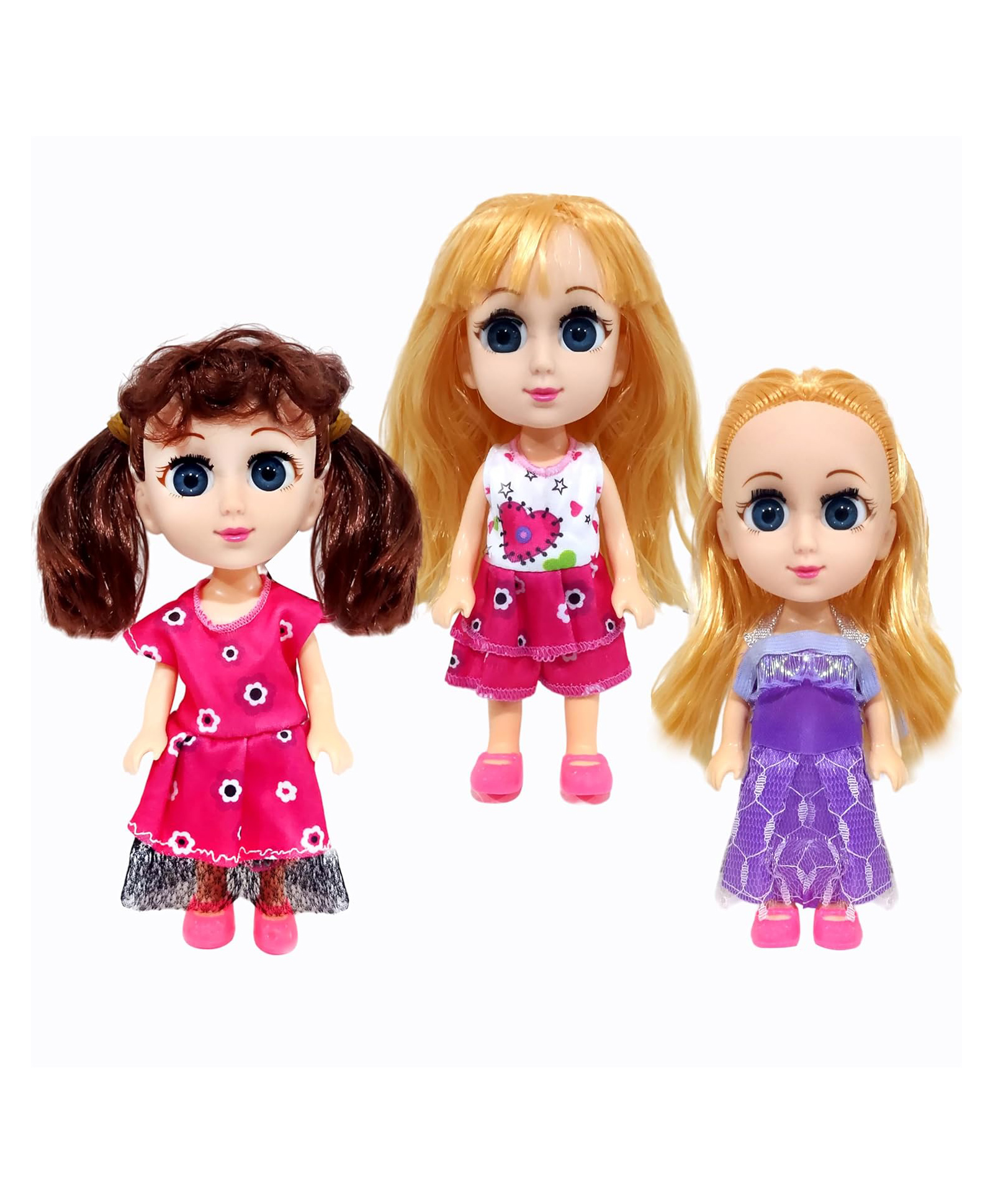 Bunie Realistic Dolls Toy with Cute Dresses for Girls-Multicolor - 3 Pieces-image-37