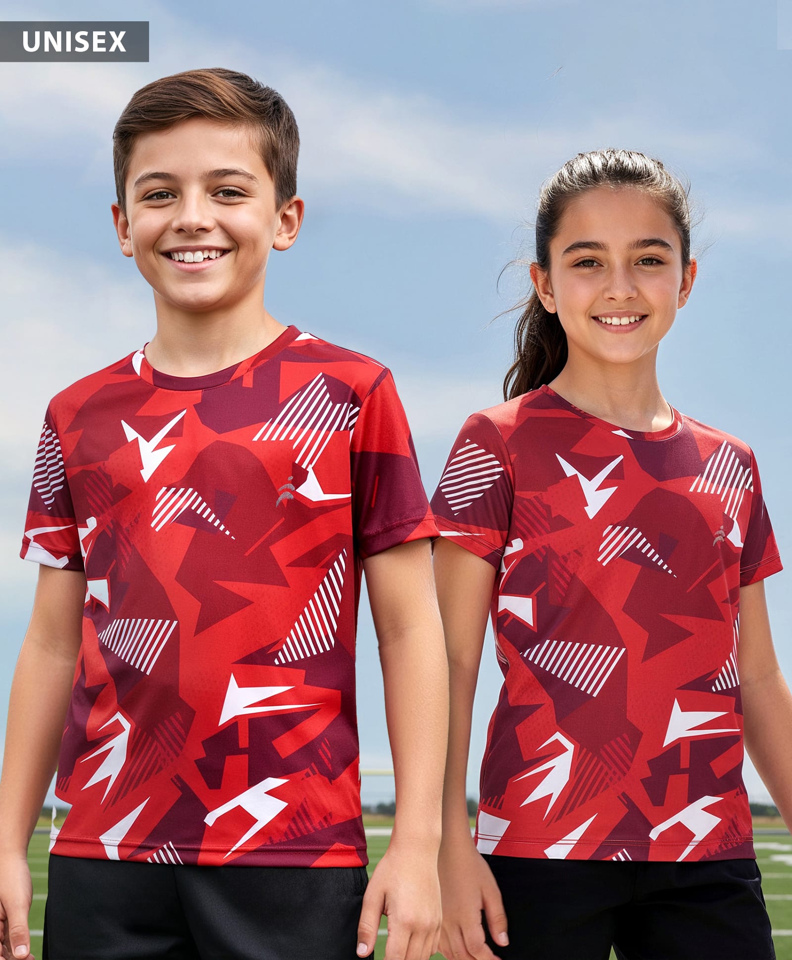 Pine Active Half Sleeves Abstract Printed T-Shirt - Red-image-38