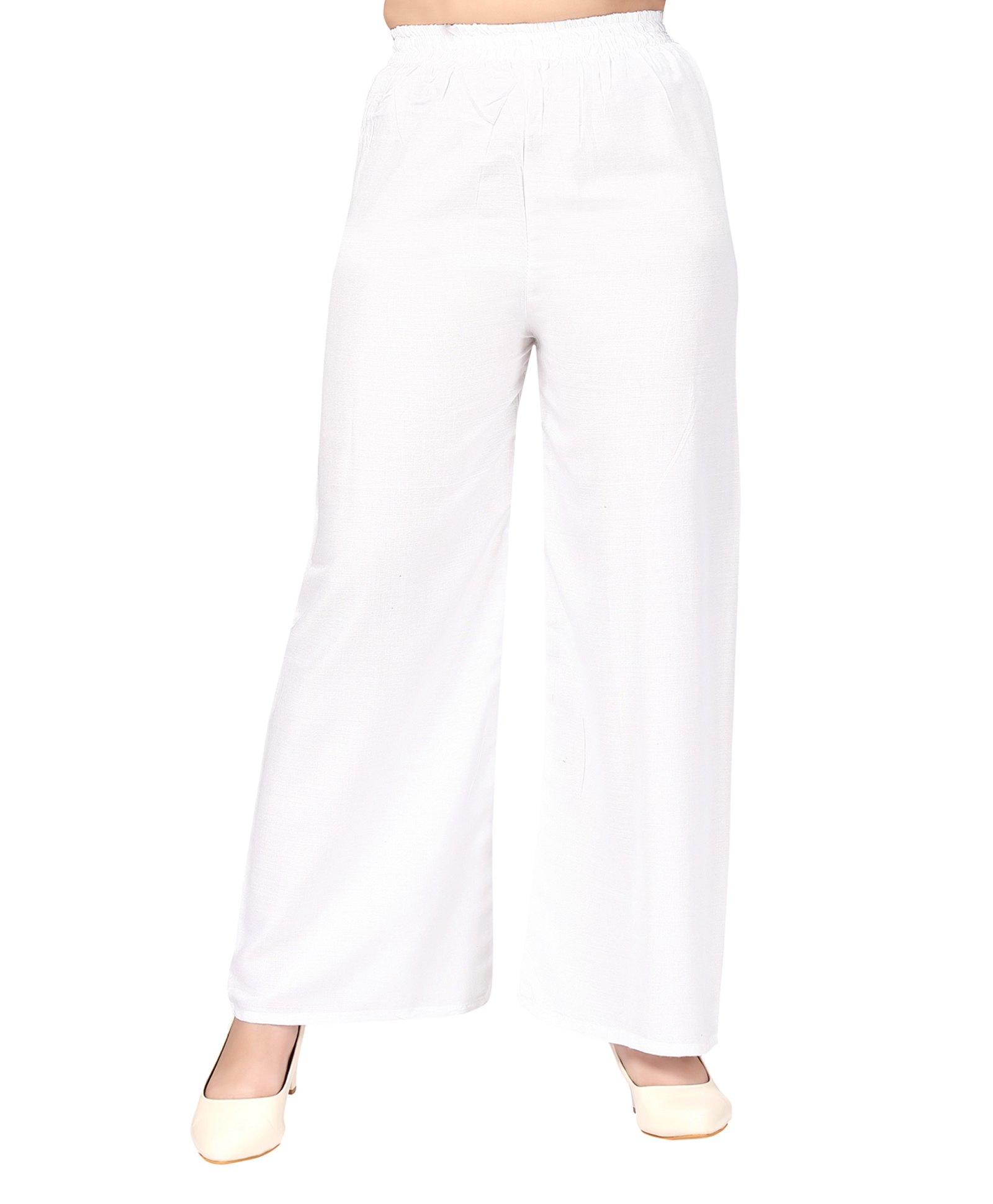 Aarika Cotton Solid Palazzo - White-picture-18