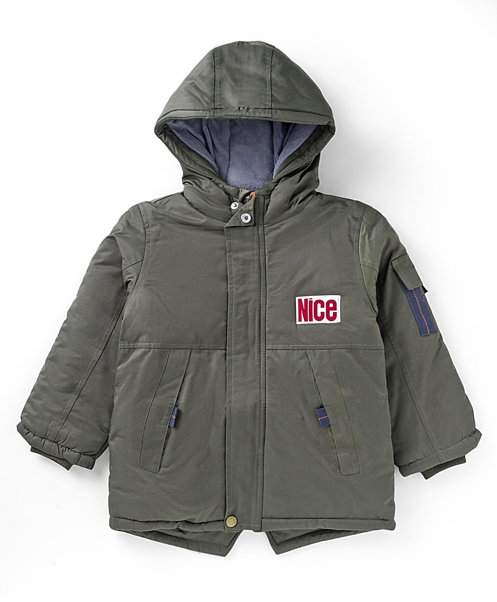 Kookie Kids Full Sleeves Hooded Winter Jacket With Solid Colour - Olive Green-image-15