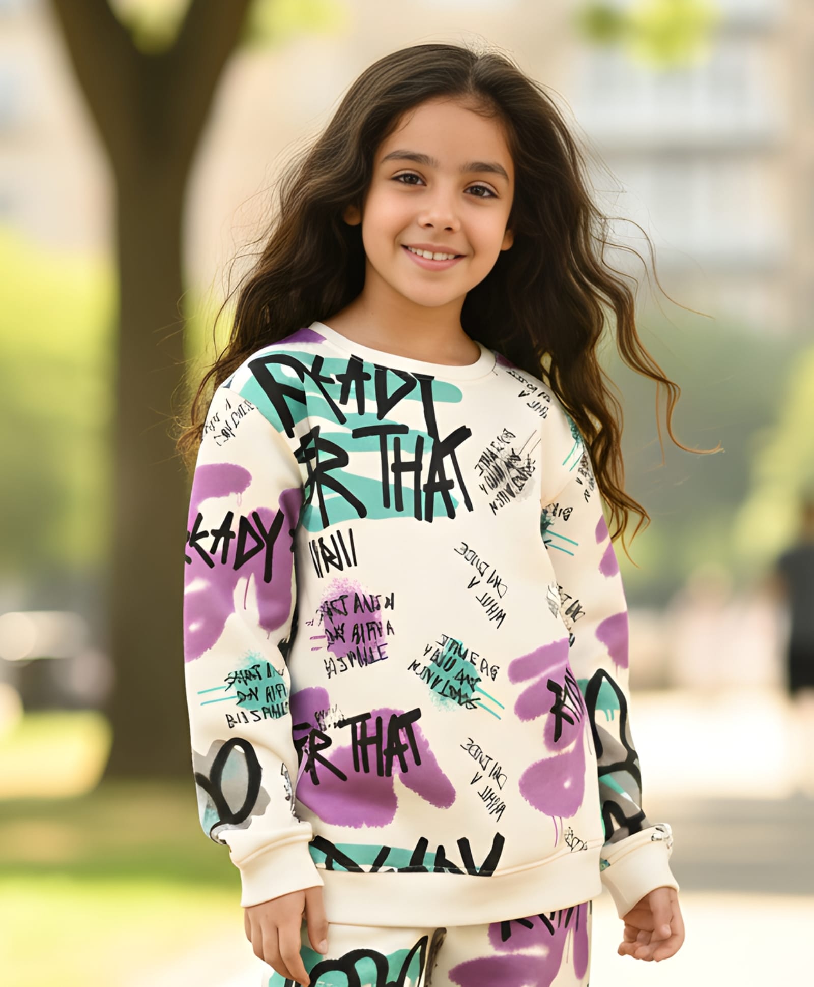 Anthrilo Fleece Full Sleeves Ready For That Text Printed Sweatshirt - White-picture-49