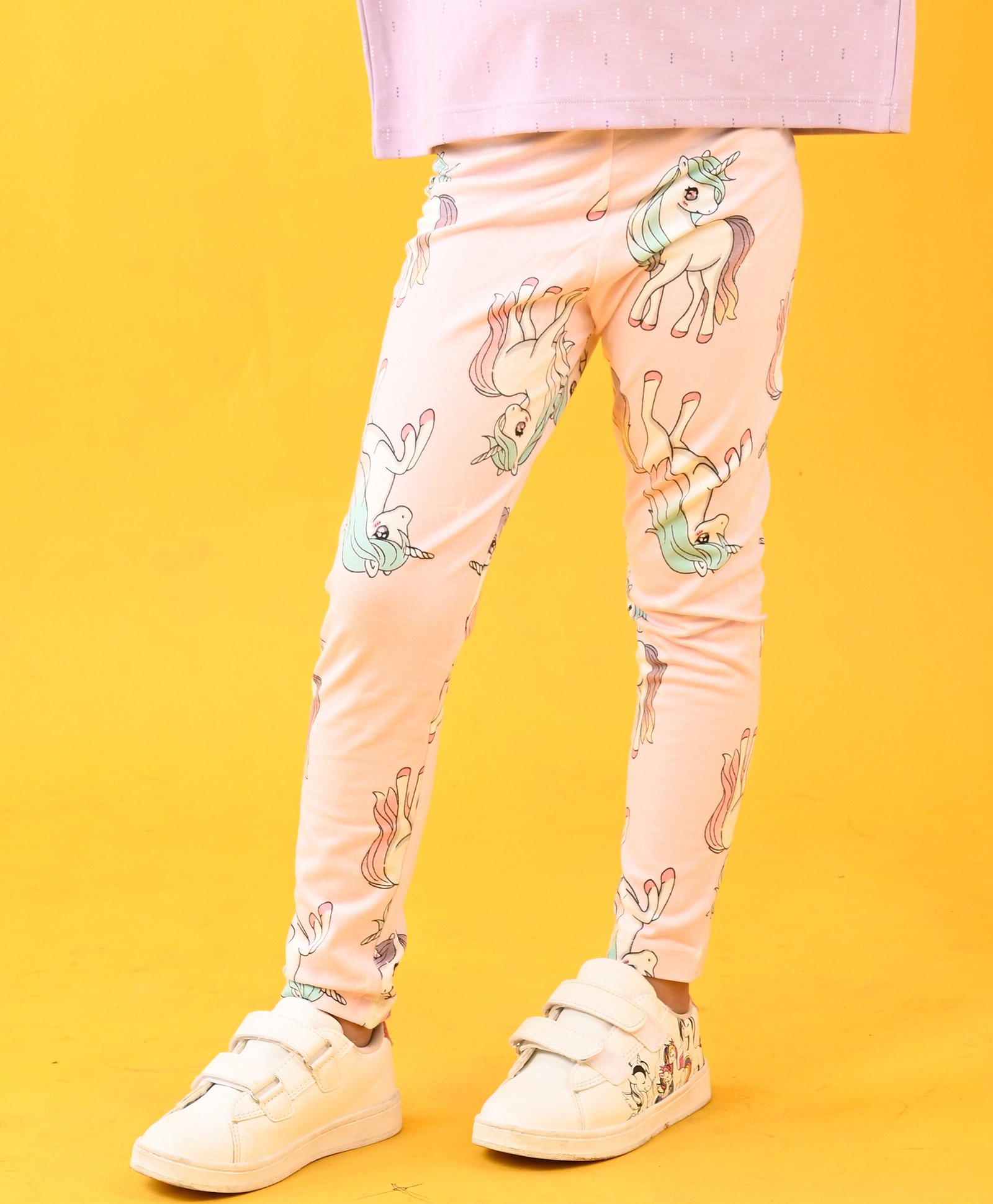 Anthrilo Lycra Unicorn Star Printed Legging - Pink-picture-20