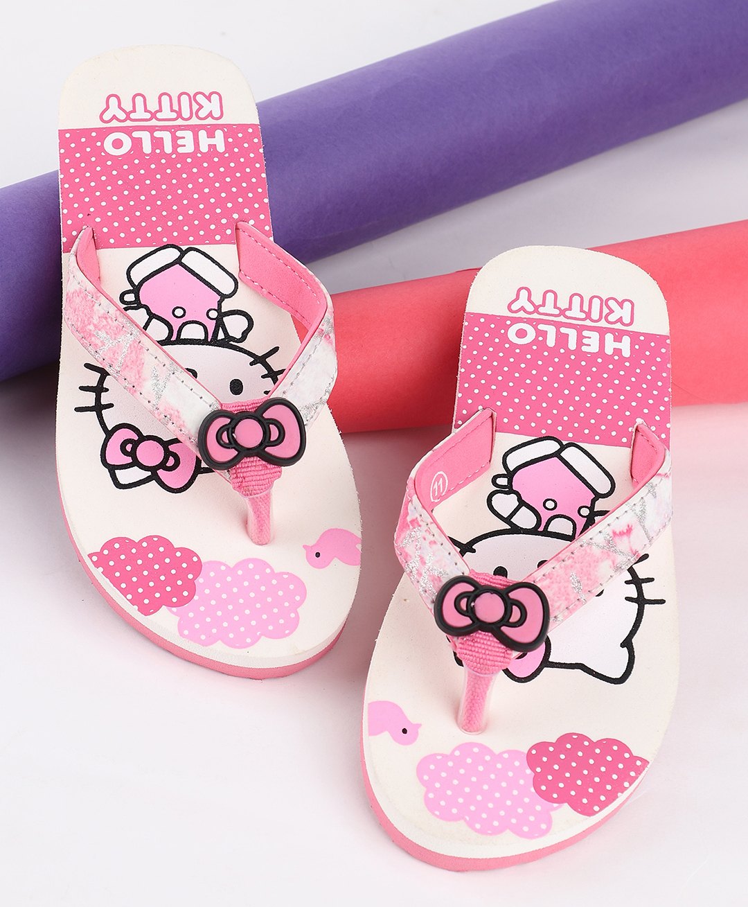 Kidsville Hello Kitty Featuring Kitty White Printed Flip Flops - Pink-picture-16