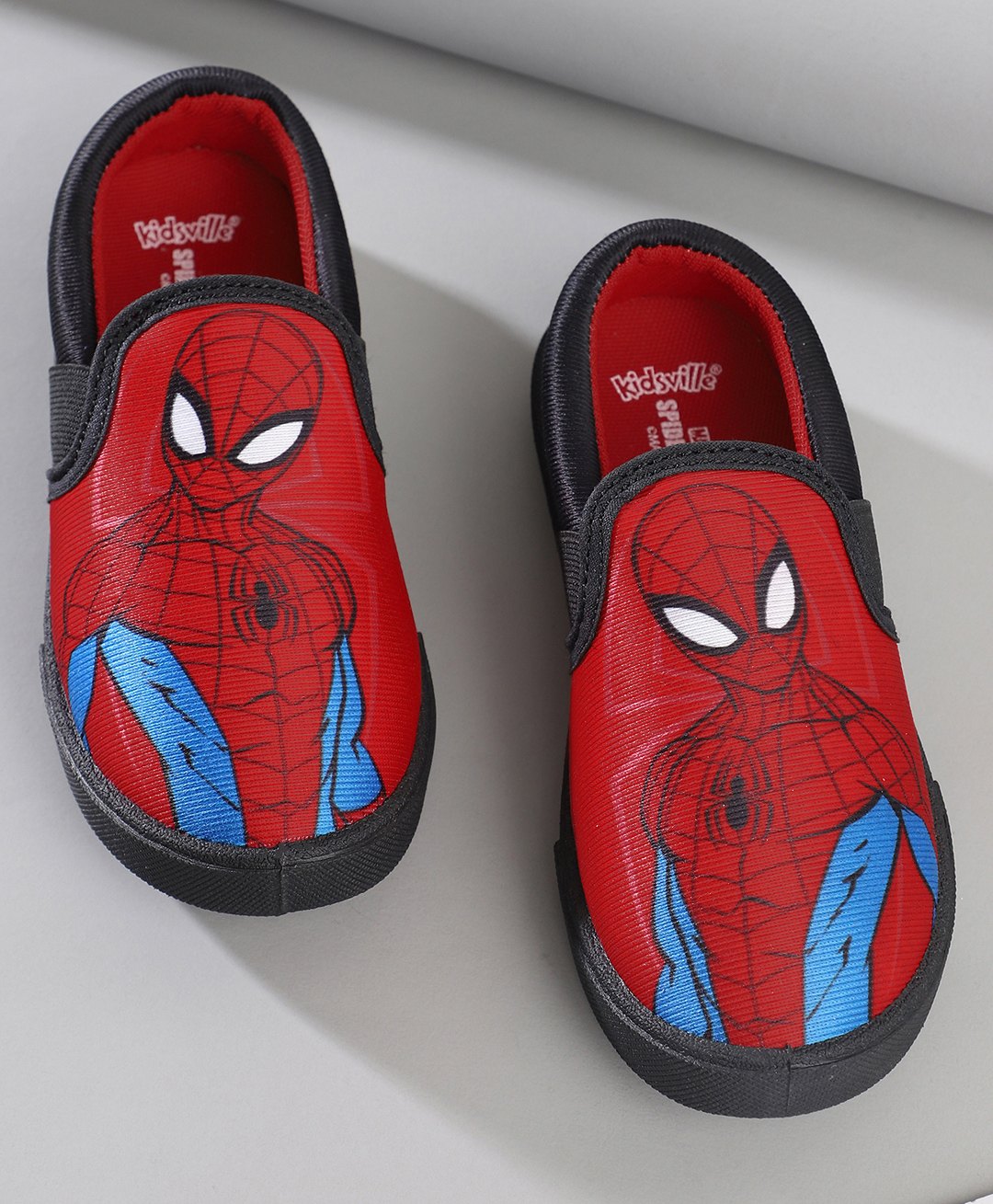 Kidsville Marvel FeaturingSpiderman Printed Slip On Shoes - Red-image-21