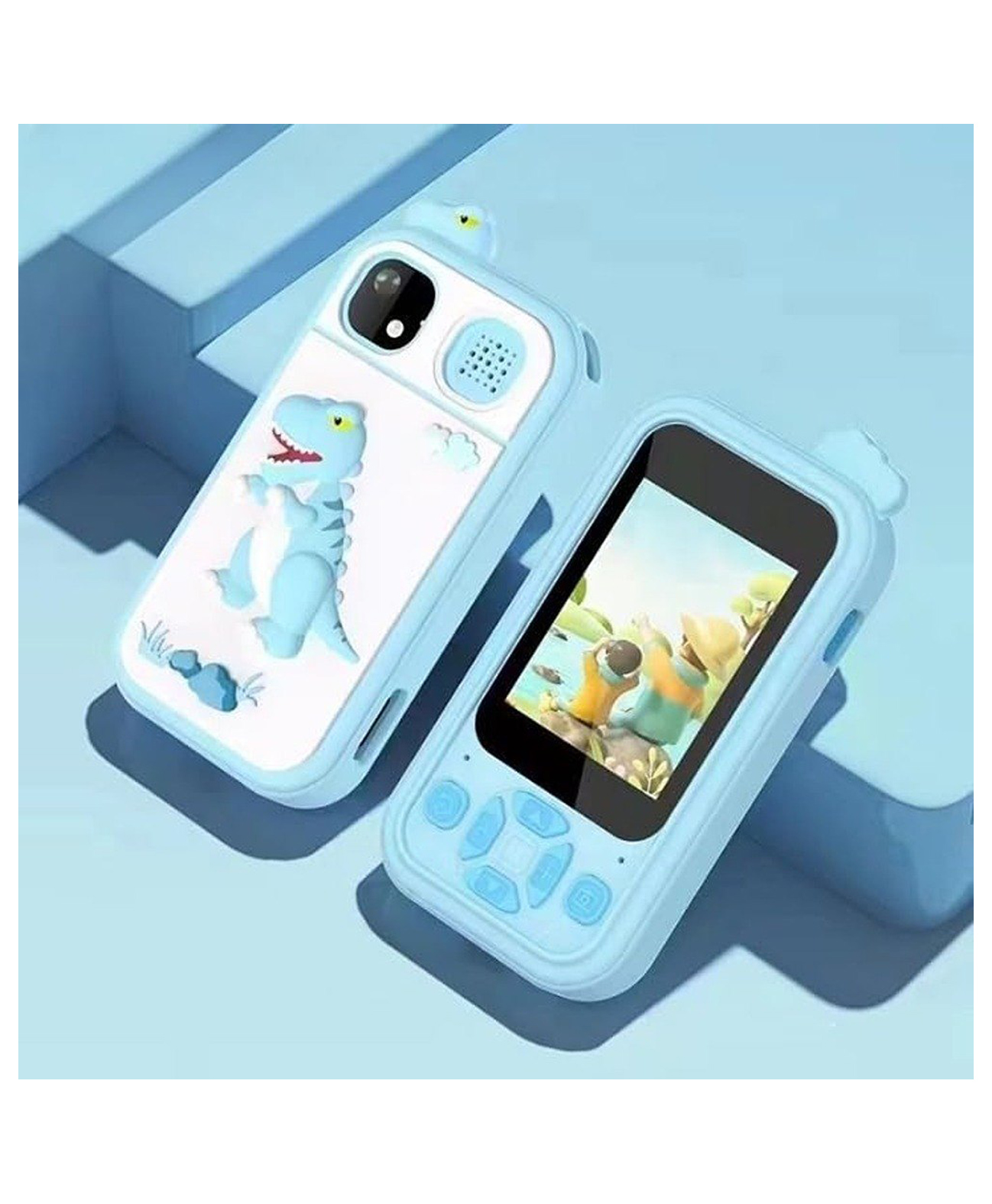 Happy Hues Kids Touchscreen Smartphone Toy with 2.4" Color Screen-1080P- MP3 Music Player- in Built Games & Wallpapers-Blue Dino-picture-14
