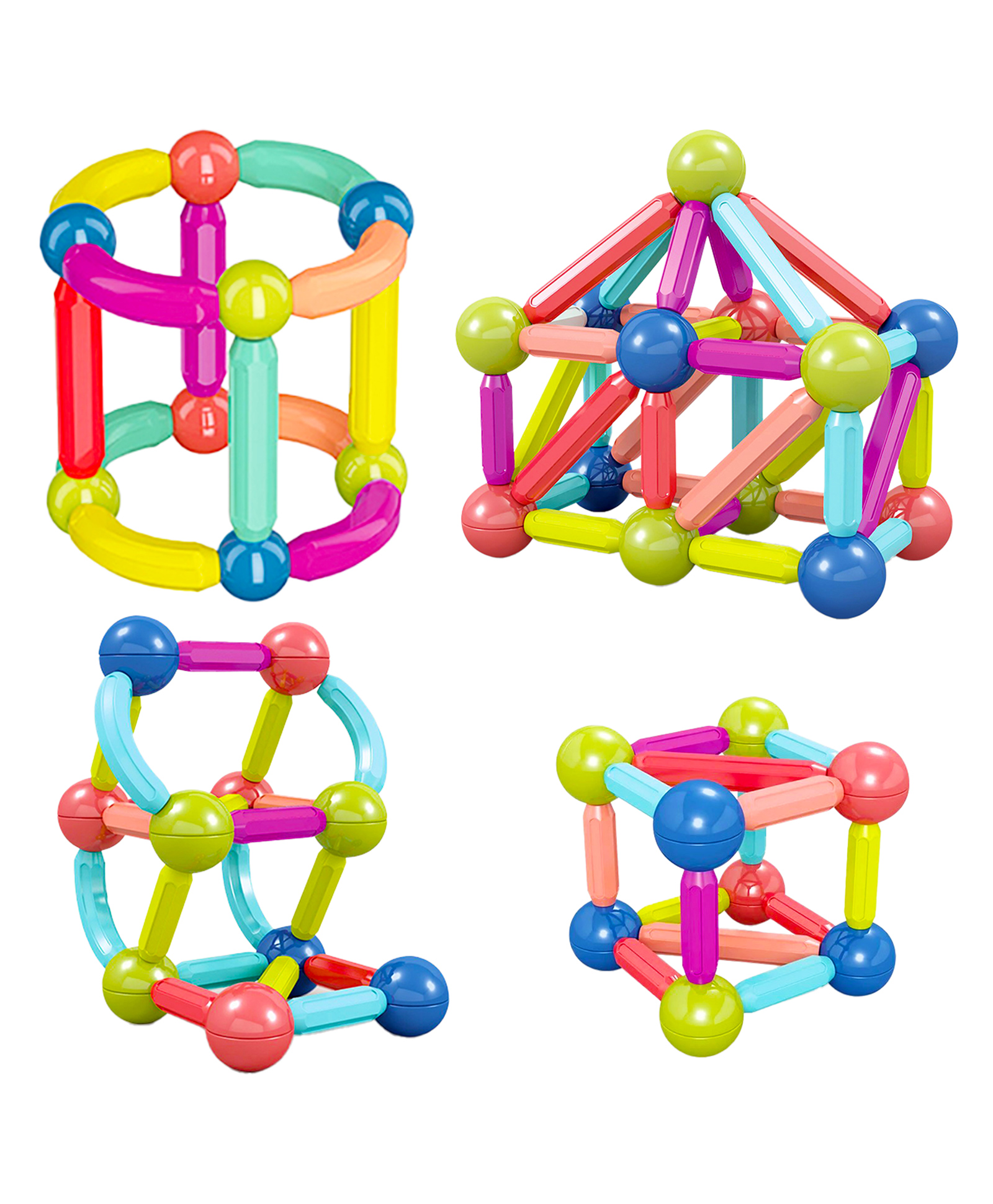 VGRASSP Colorful Magnetic Stick Building Blocks 80 Pcs Set Creative STEM Toy For Kids, Boys And Girls - Strong Magnets, Vibrant Colors, Safe & Durable Design-image-37