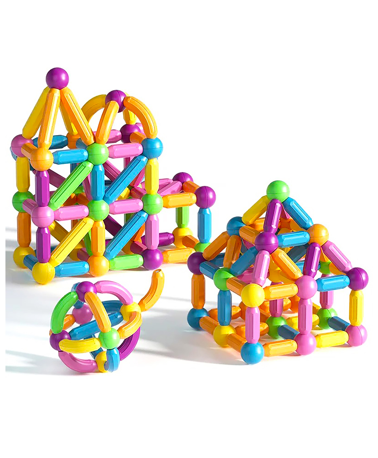 VGRASSP Colorful Magnetic Stick Building Blocks 100 Pcs Set Creative STEM Toy For Kids, Boys And Girls - Strong Magnets, Vibrant Colors, Safe & Durable Design-image-39